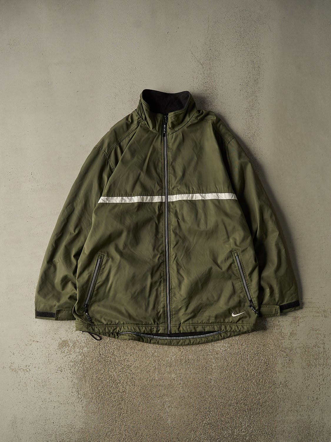 Vintage Y2K Green Nike Fleece Lined Windbreaker Jacket (XXL)