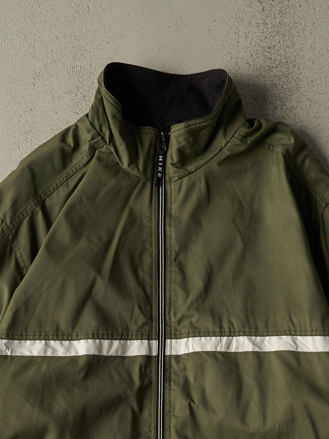 Vintage Y2K Green Nike Fleece Lined Windbreaker Jacket (XXL)