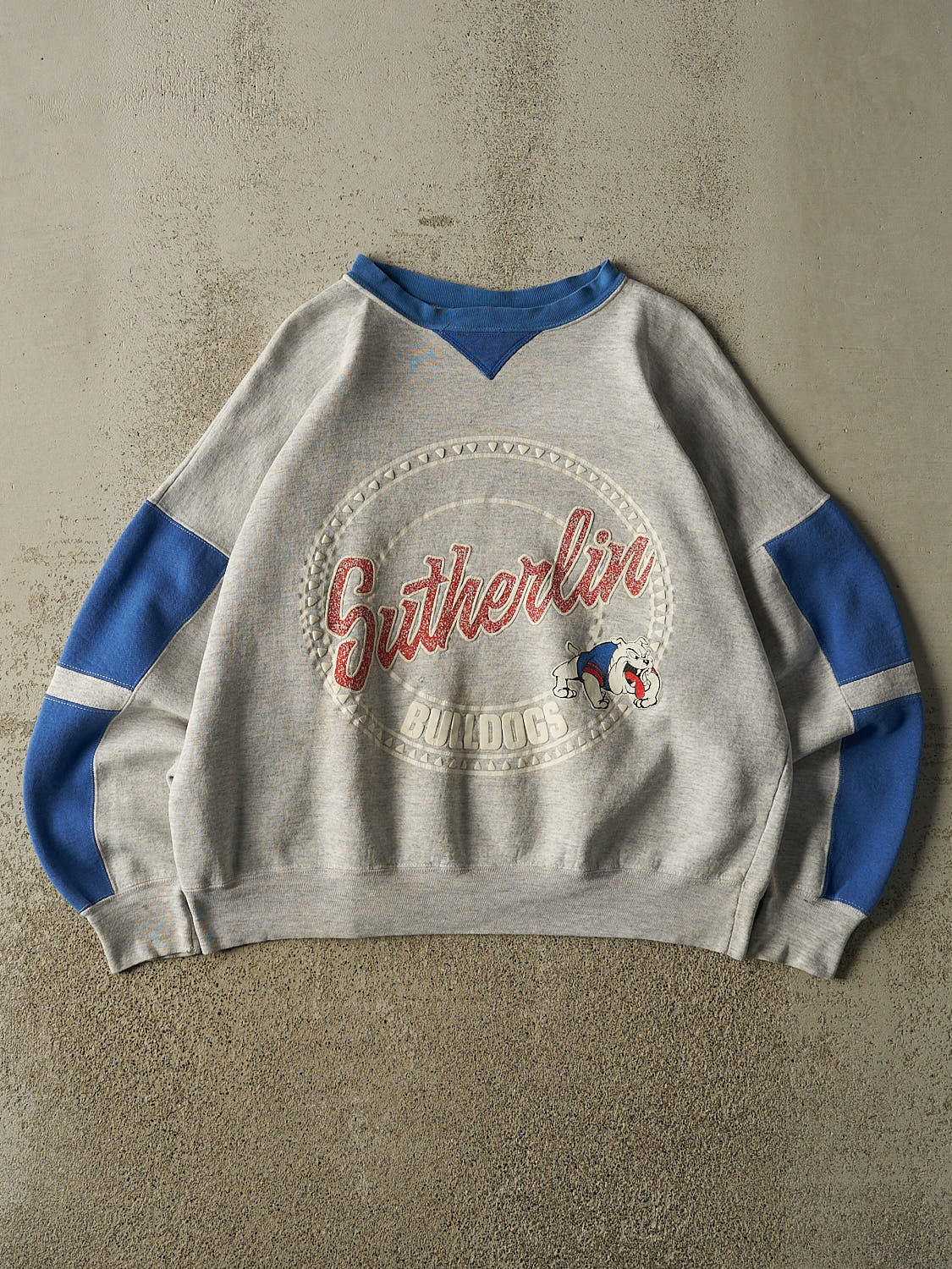 Vintage 90s Grey Sutherlin Bulldogs Crewneck (M)