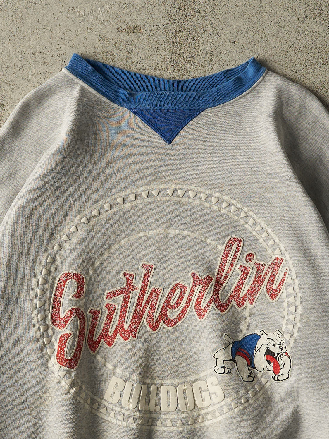 Vintage 90s Grey Sutherlin Bulldogs Crewneck (M)