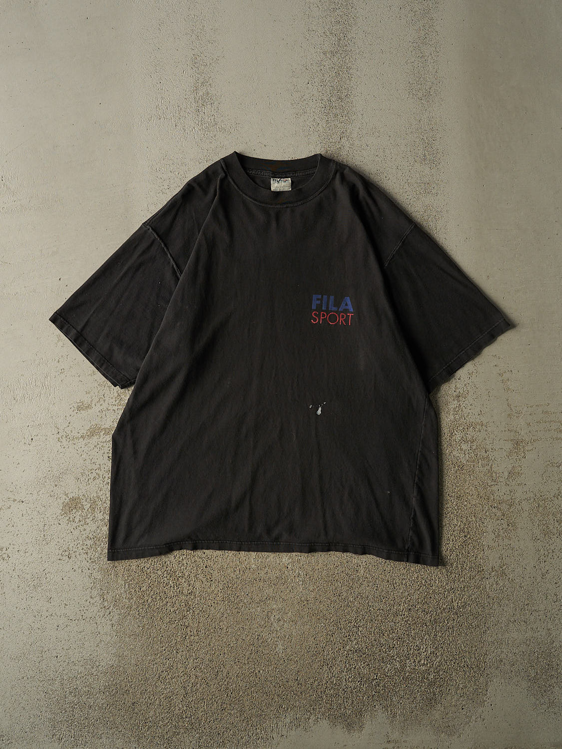 Vintage 90s Faded Black Fila Sport Down Hill Skiing Tee (XL/XXL)