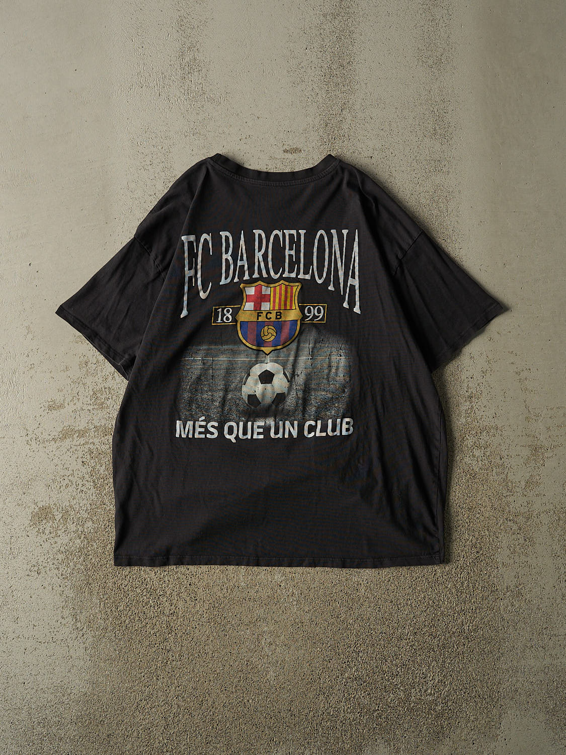 Vintage Y2K Black FC Barcelona Soccer Tee (M/L)