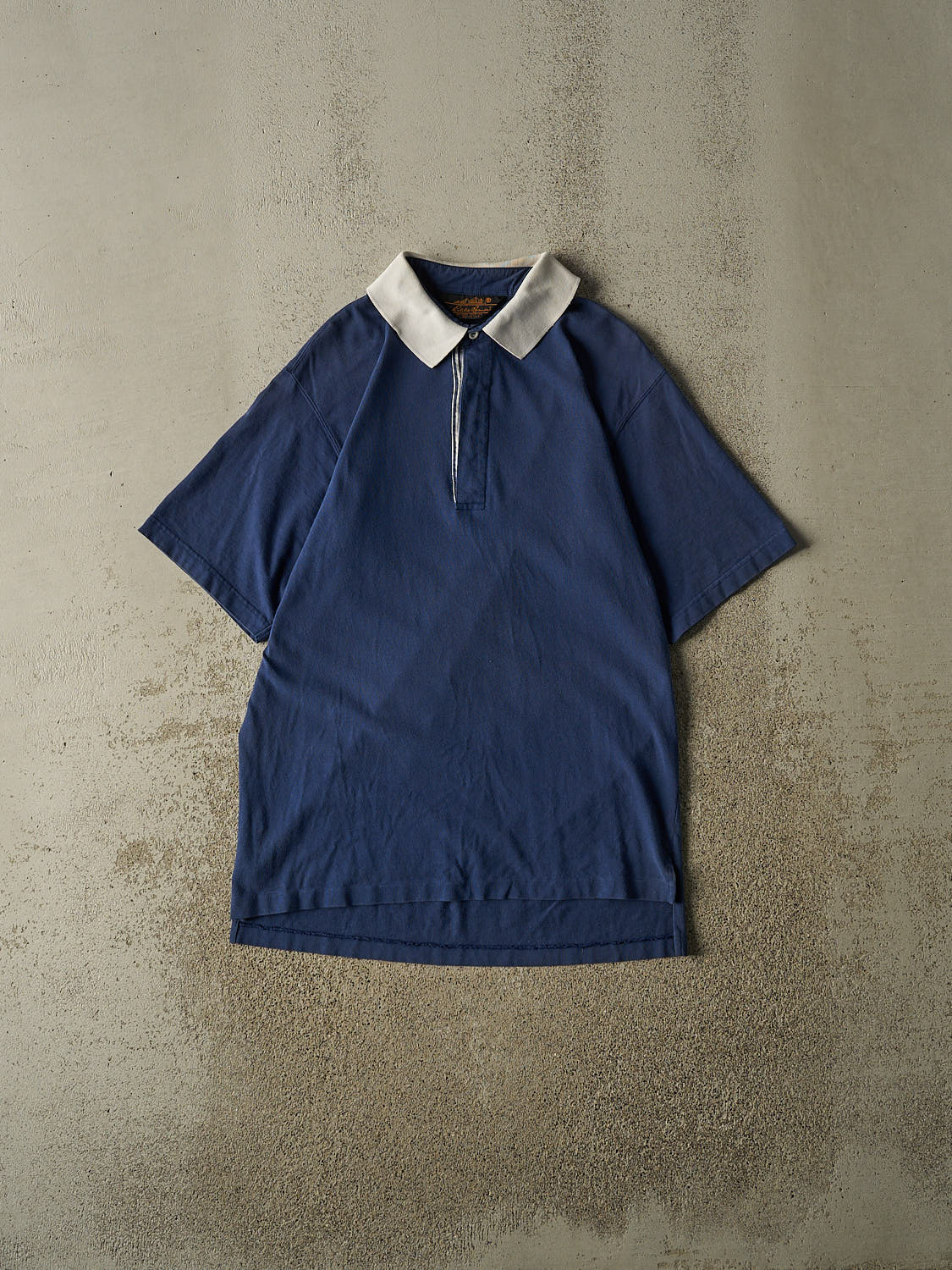 Vintage 90s Navy Blue Eddie Bauer Quarter Button Tee (M/L)