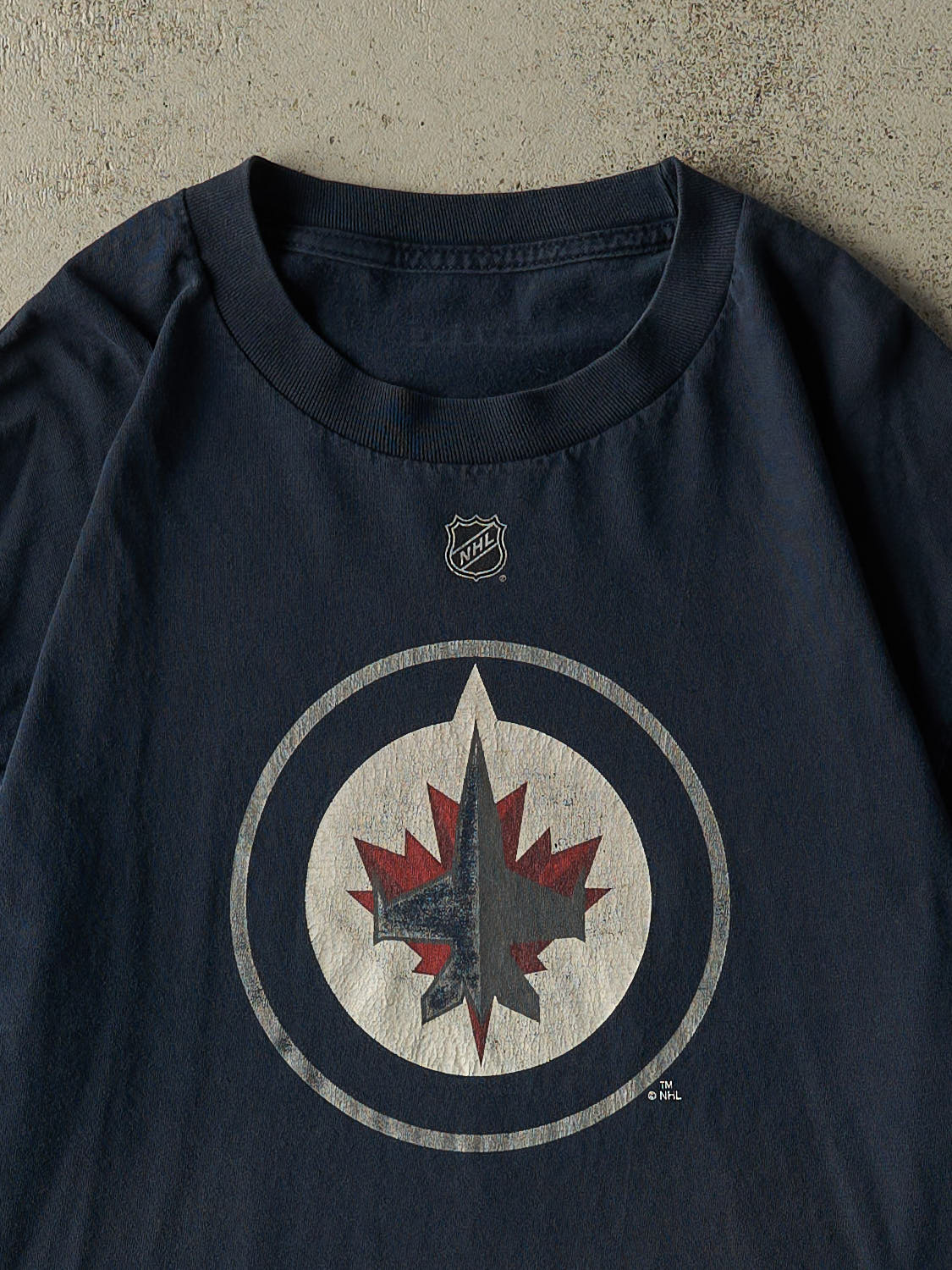Vintage Y2K Navy Blue Winnipeg Jets #55 Scheifele Tee (L/XL)