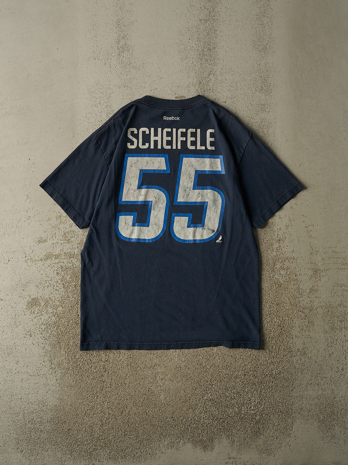 Vintage Y2K Navy Blue Winnipeg Jets #55 Scheifele Tee (L/XL)