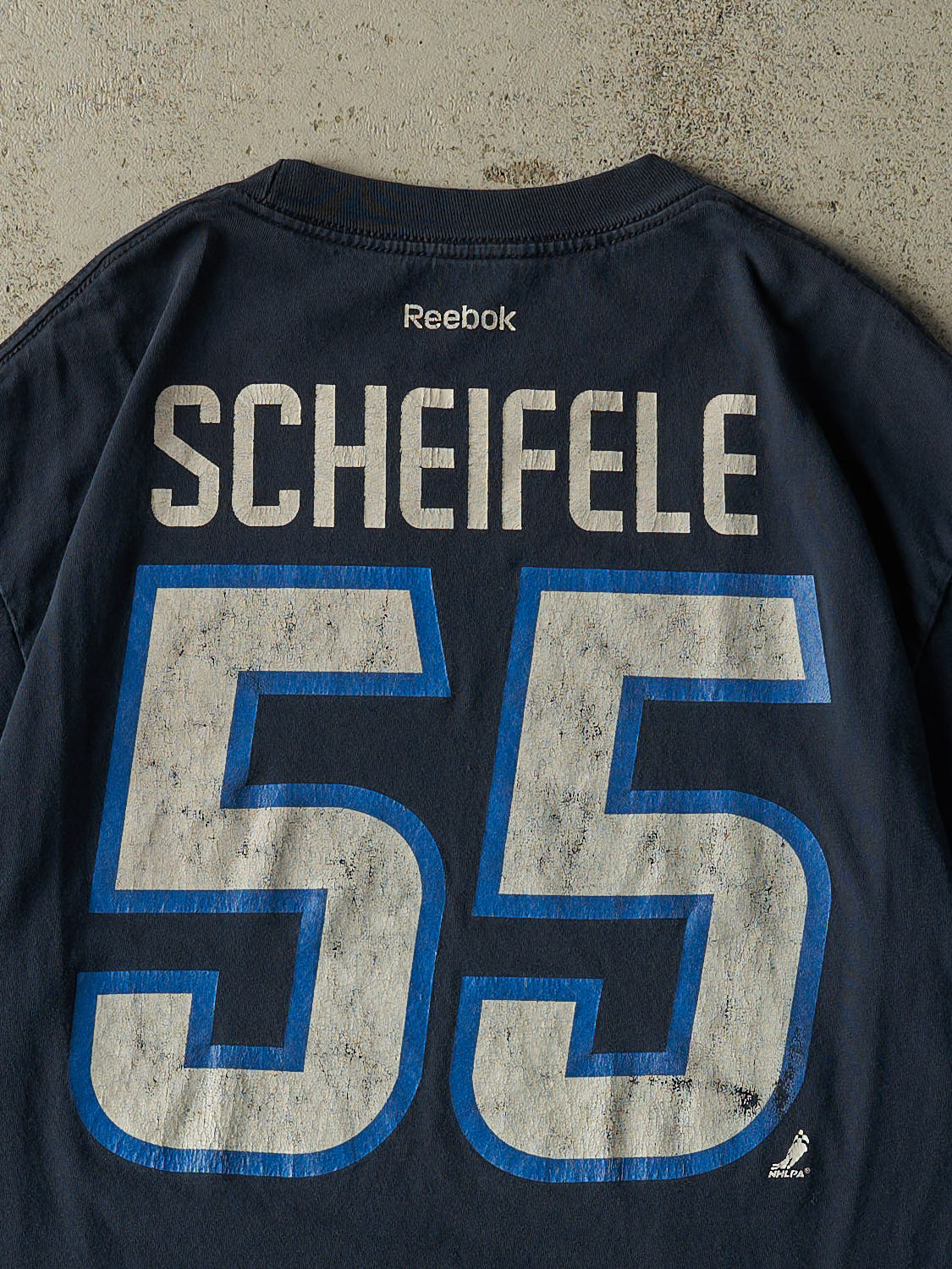 Vintage Y2K Navy Blue Winnipeg Jets #55 Scheifele Tee (L/XL)