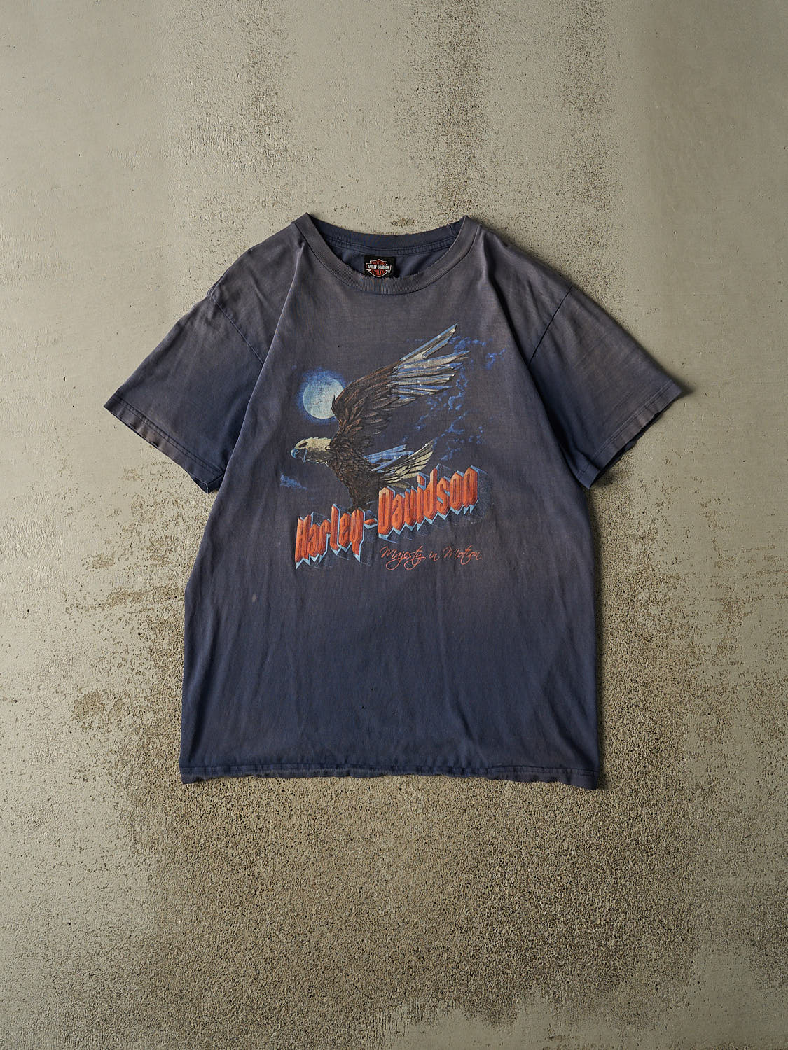 Vintage 03' Sun Faded Navy Harley Davidson Winchester VA Tee (L/XL)