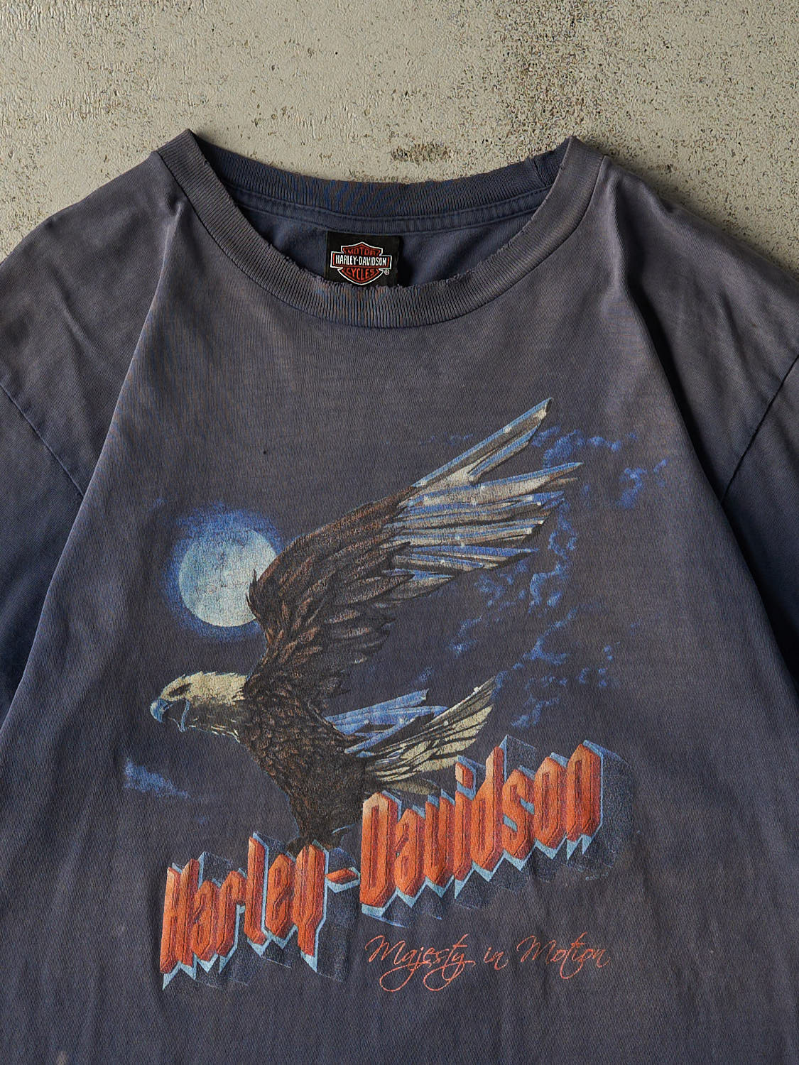 Vintage 03' Sun Faded Navy Harley Davidson Winchester VA Tee (L/XL)