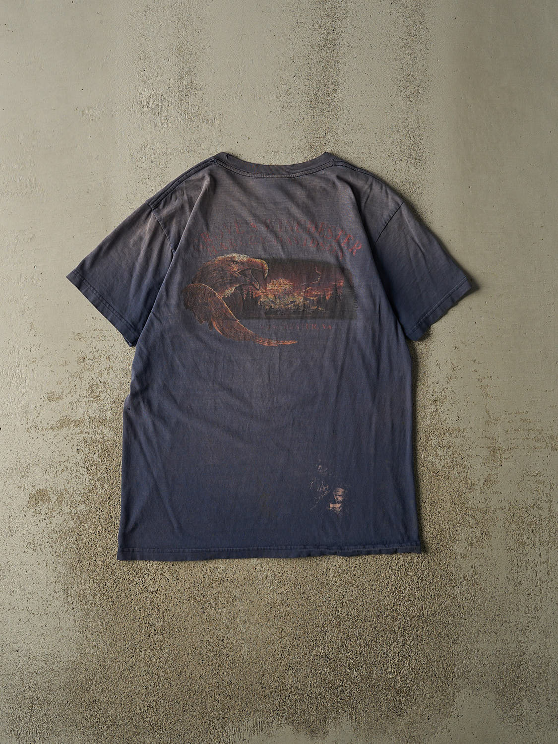 Vintage 03' Sun Faded Navy Harley Davidson Winchester VA Tee (L/XL)