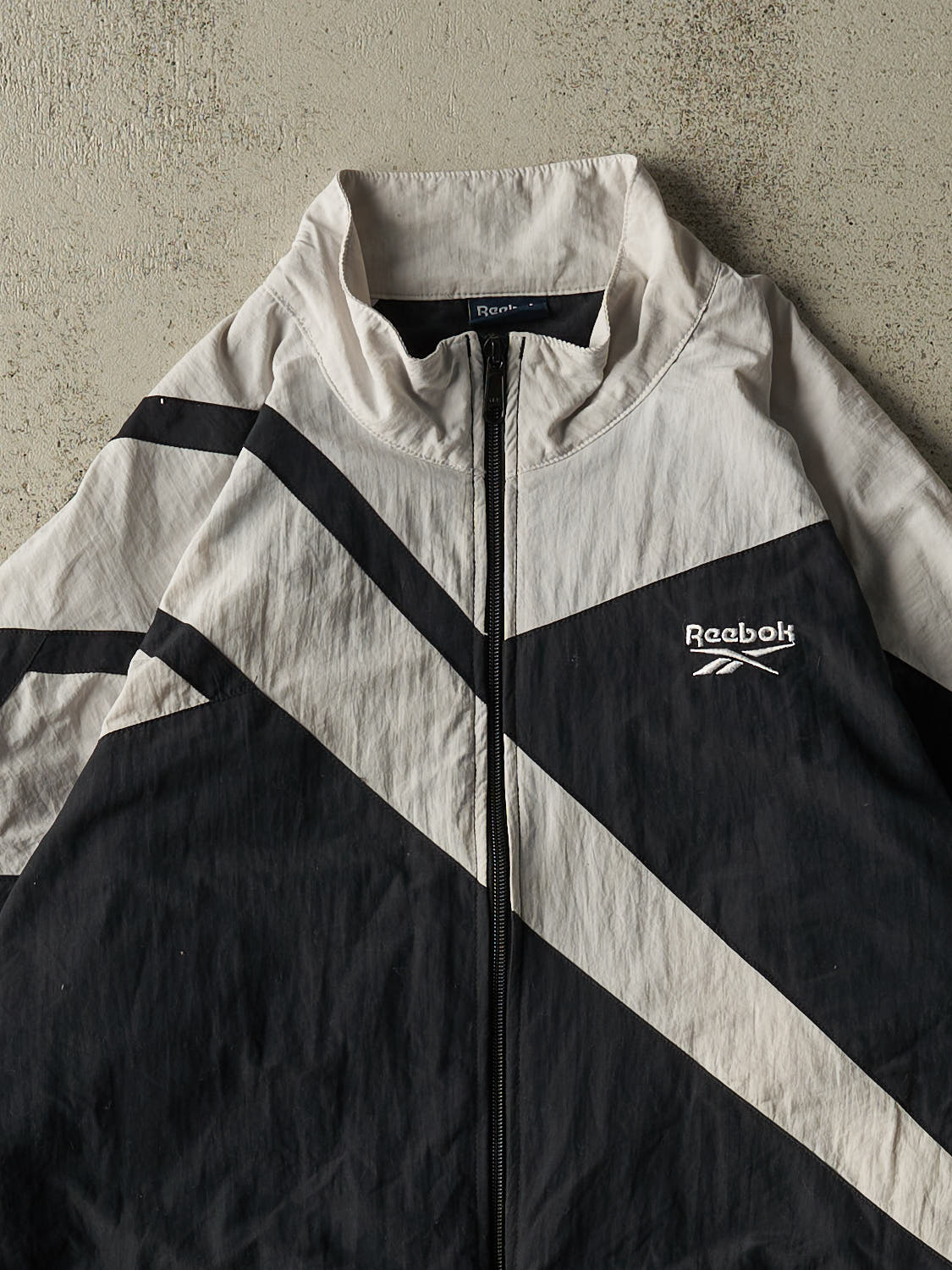 Vintage Y2K Black Reebok Windbreaker Jacket (XL)