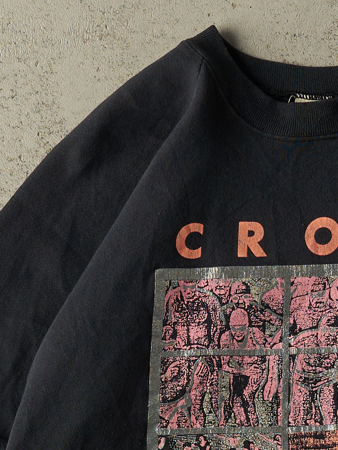 Vintage 80s Black Cross Training Crewneck (L/XL)
