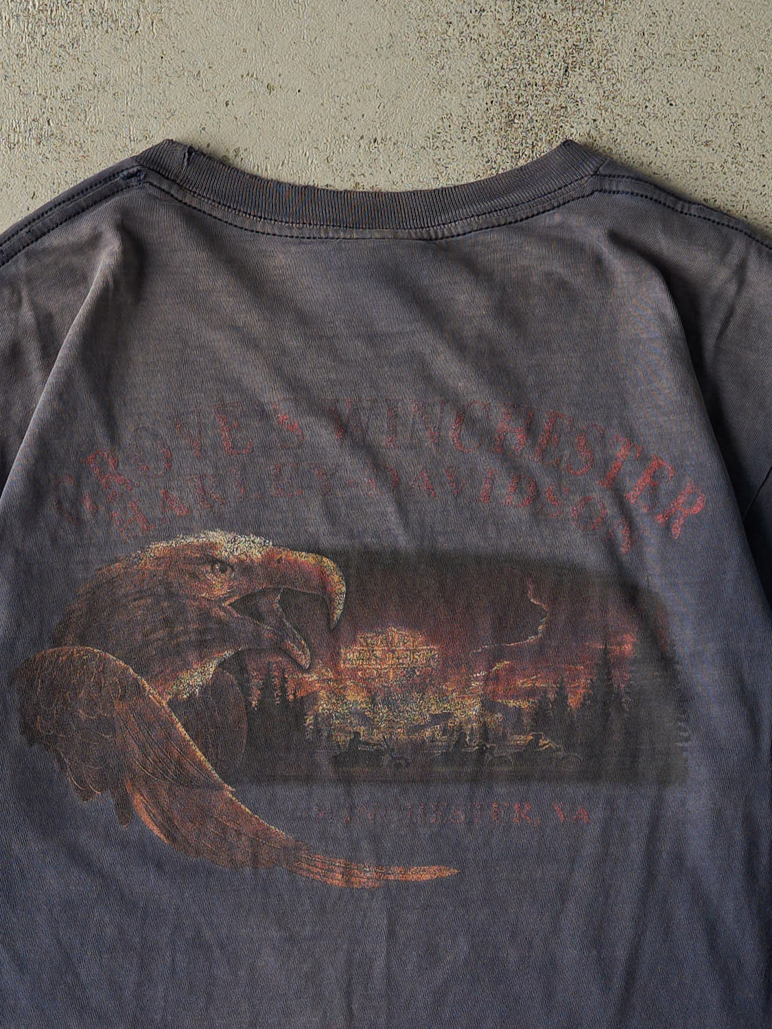 Vintage 03' Sun Faded Navy Harley Davidson Winchester VA Tee (L/XL)