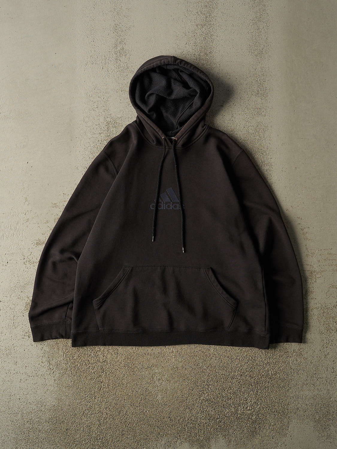 Vintage Y2K Black Adidas Logo Hoodie (L/XL)