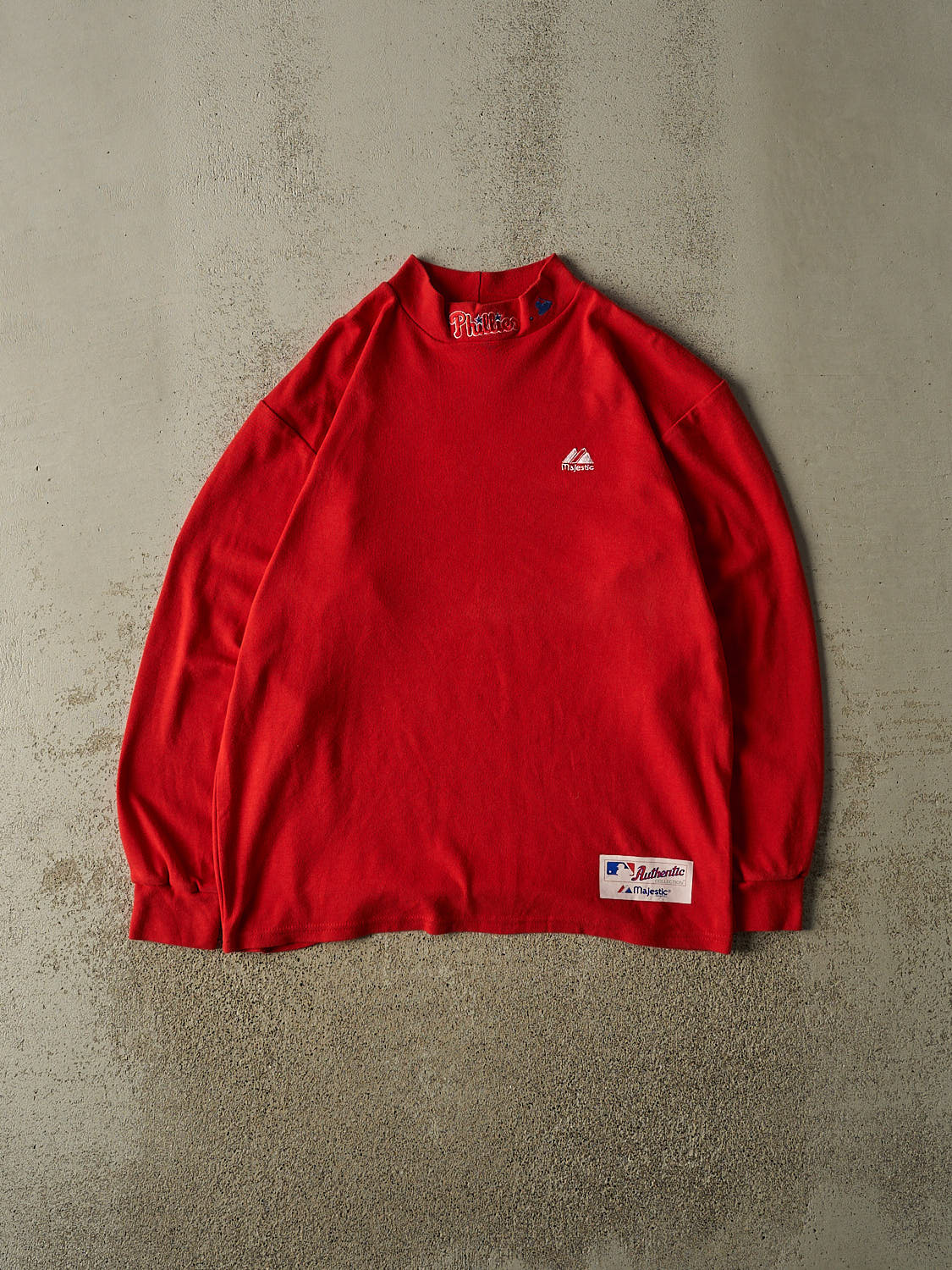 Vintage Y2K Red Philadelphia Phillies Mock Neck Long Sleeve (XL)