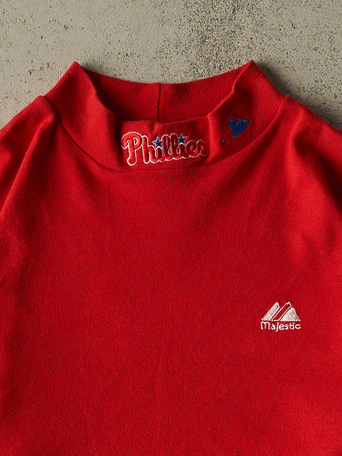 Vintage Y2K Red Philadelphia Phillies Mock Neck Long Sleeve (XL)