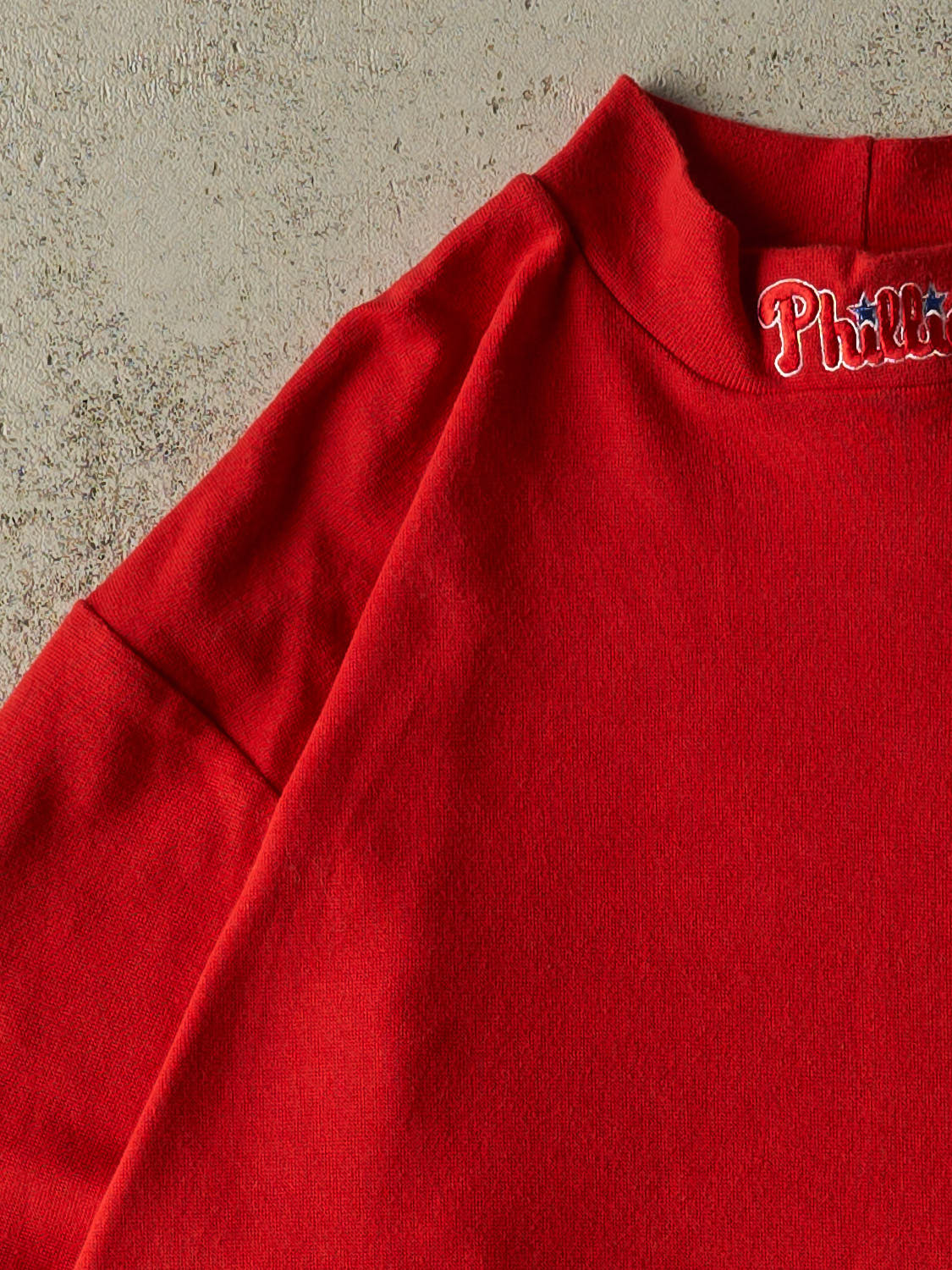 Vintage Y2K Red Philadelphia Phillies Mock Neck Long Sleeve (XL)
