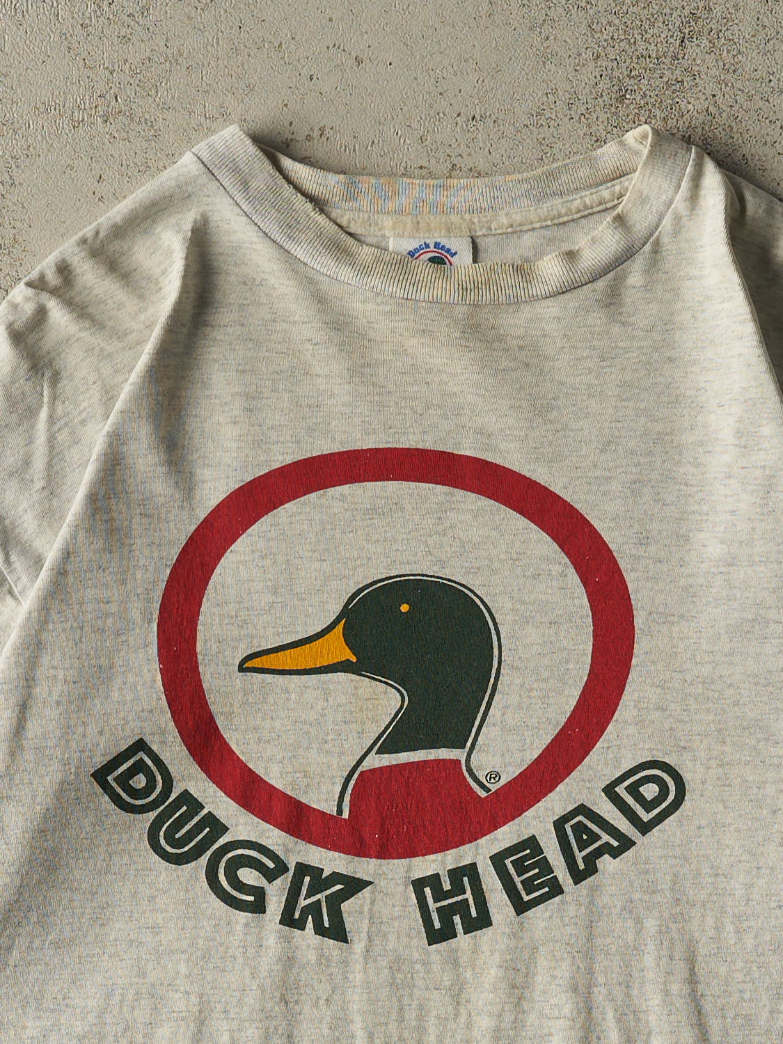 Vintage 90s Heather Grey Duck Head Single Stitch Tee (L)