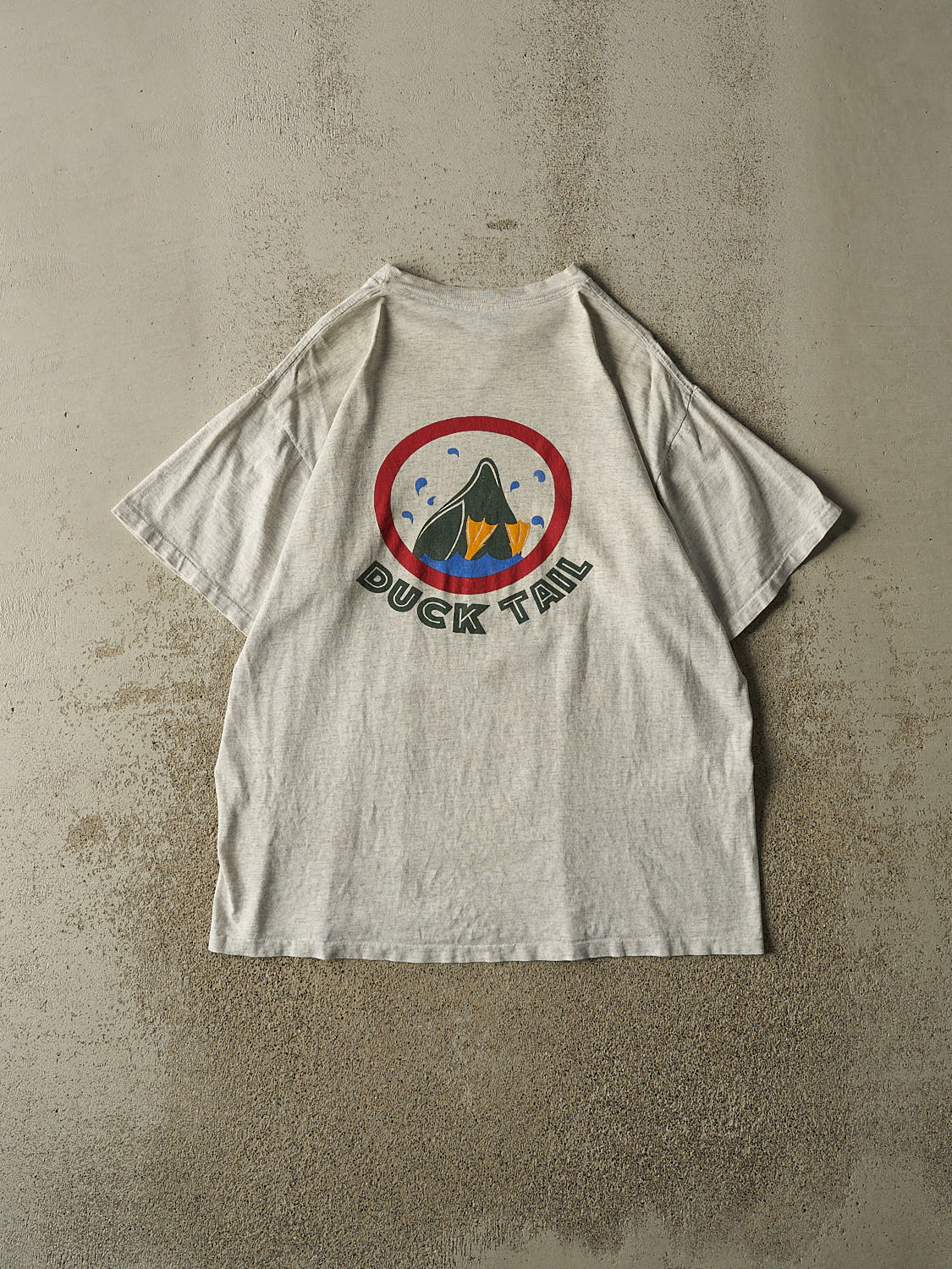 Vintage 90s Heather Grey Duck Head Single Stitch Tee (L)