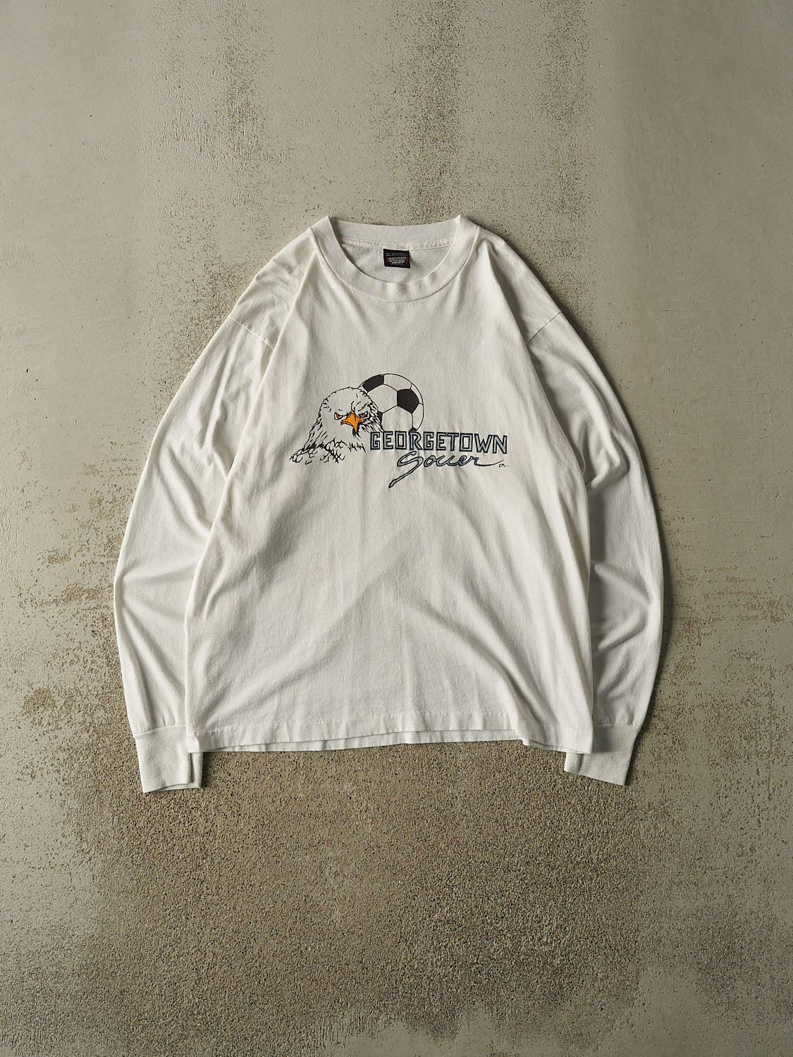 Vintage 90s White Georgetown Soccer Long Sleeve (L)