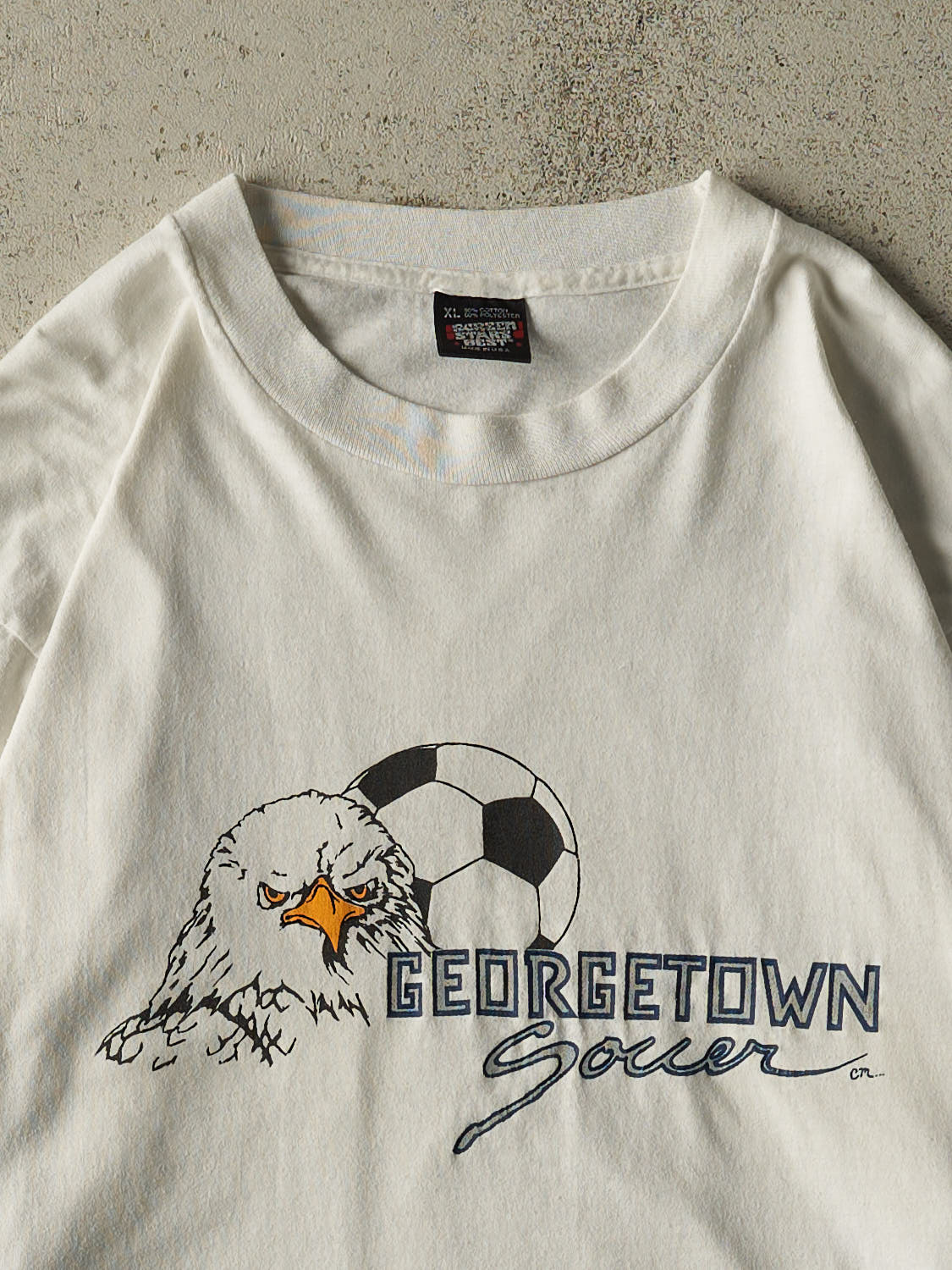 Vintage 90s White Georgetown Soccer Long Sleeve (L)