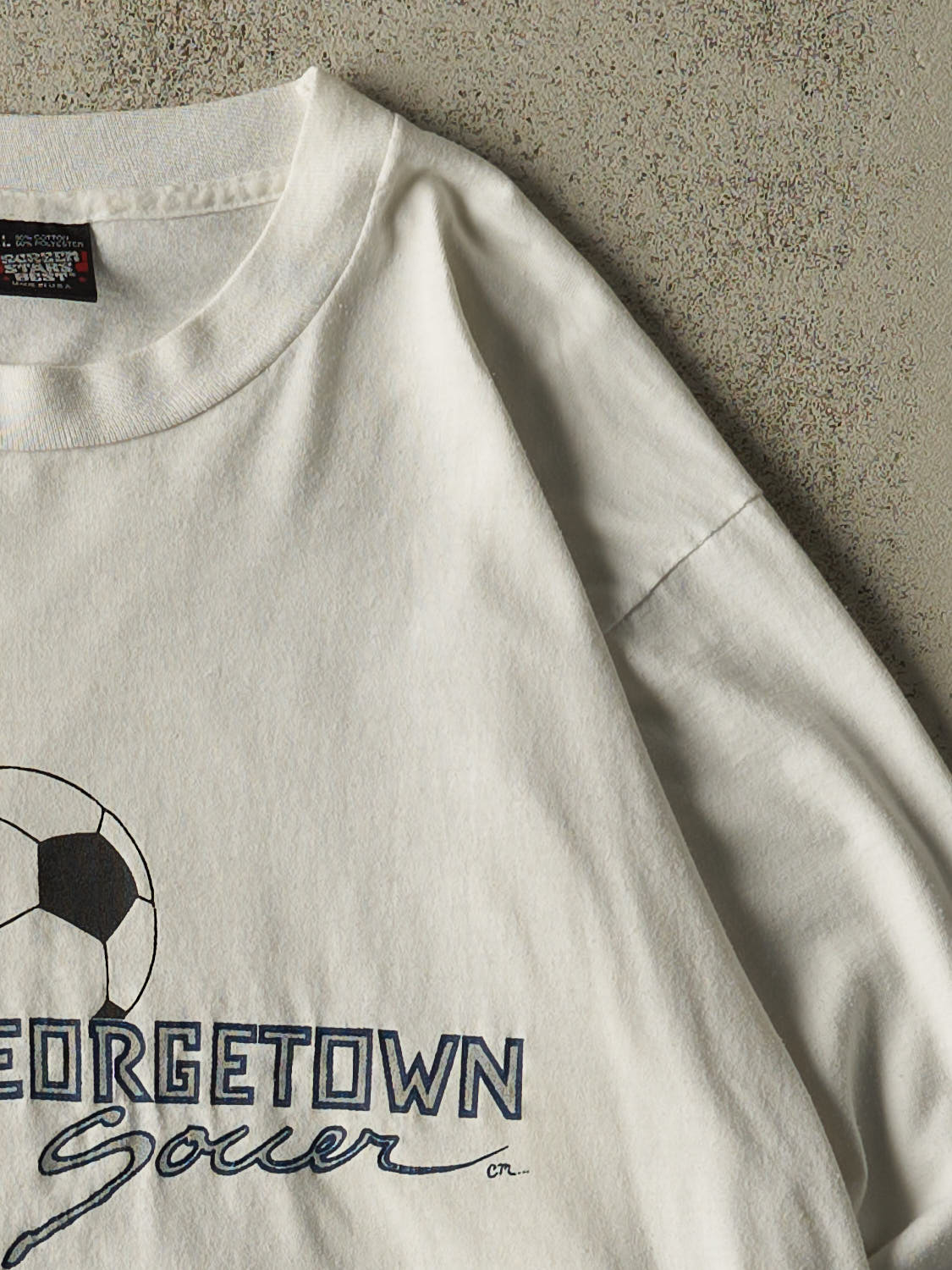 Vintage 90s White Georgetown Soccer Long Sleeve (L)