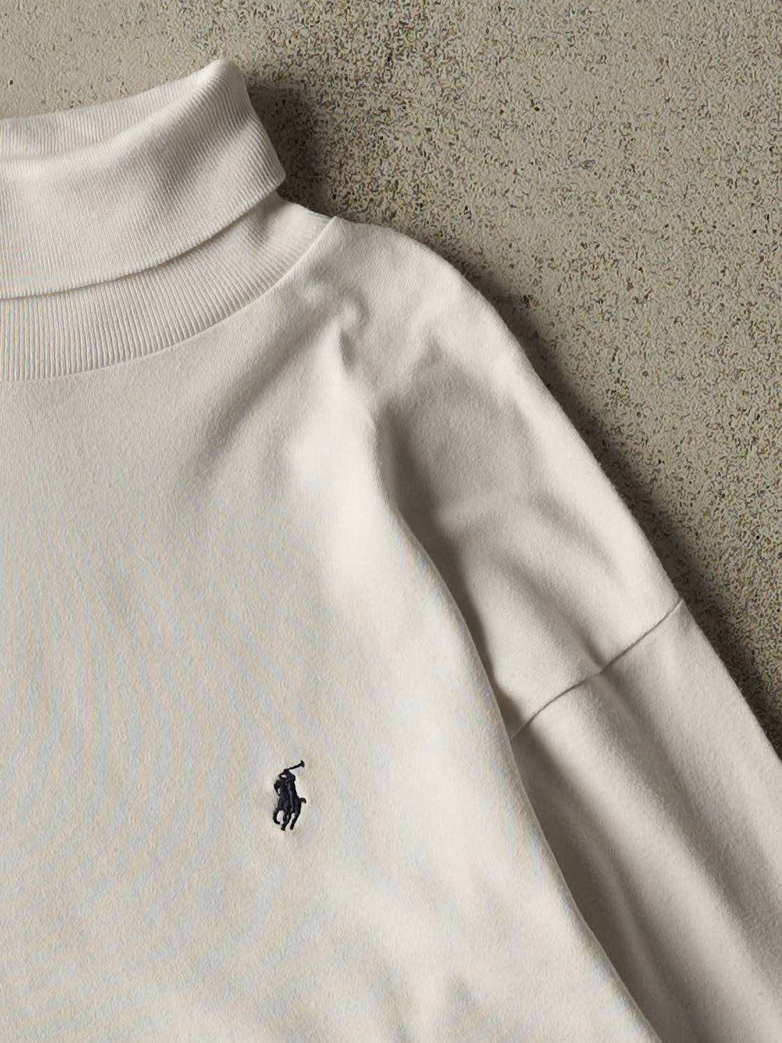 Vintage 90s White Polo Turtleneck Long Sleeve (XL)
