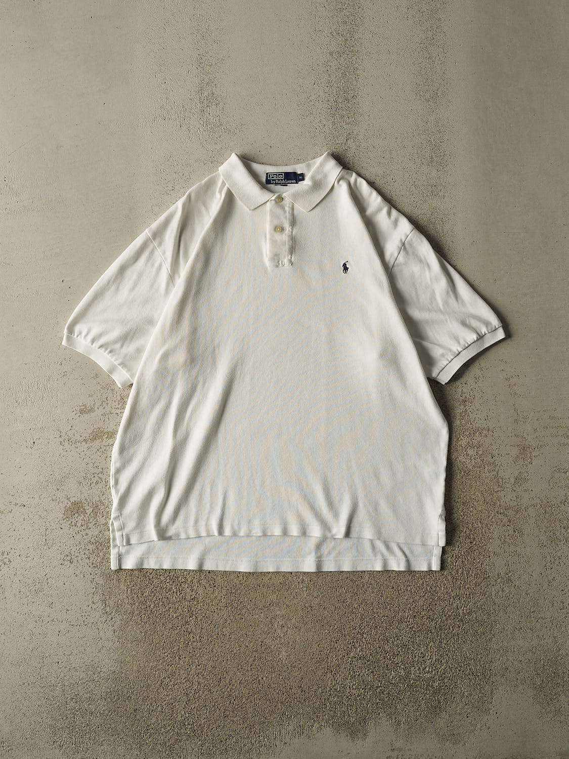 Vintage 90s White Polo Quarter Button Tee (XL/XXL)