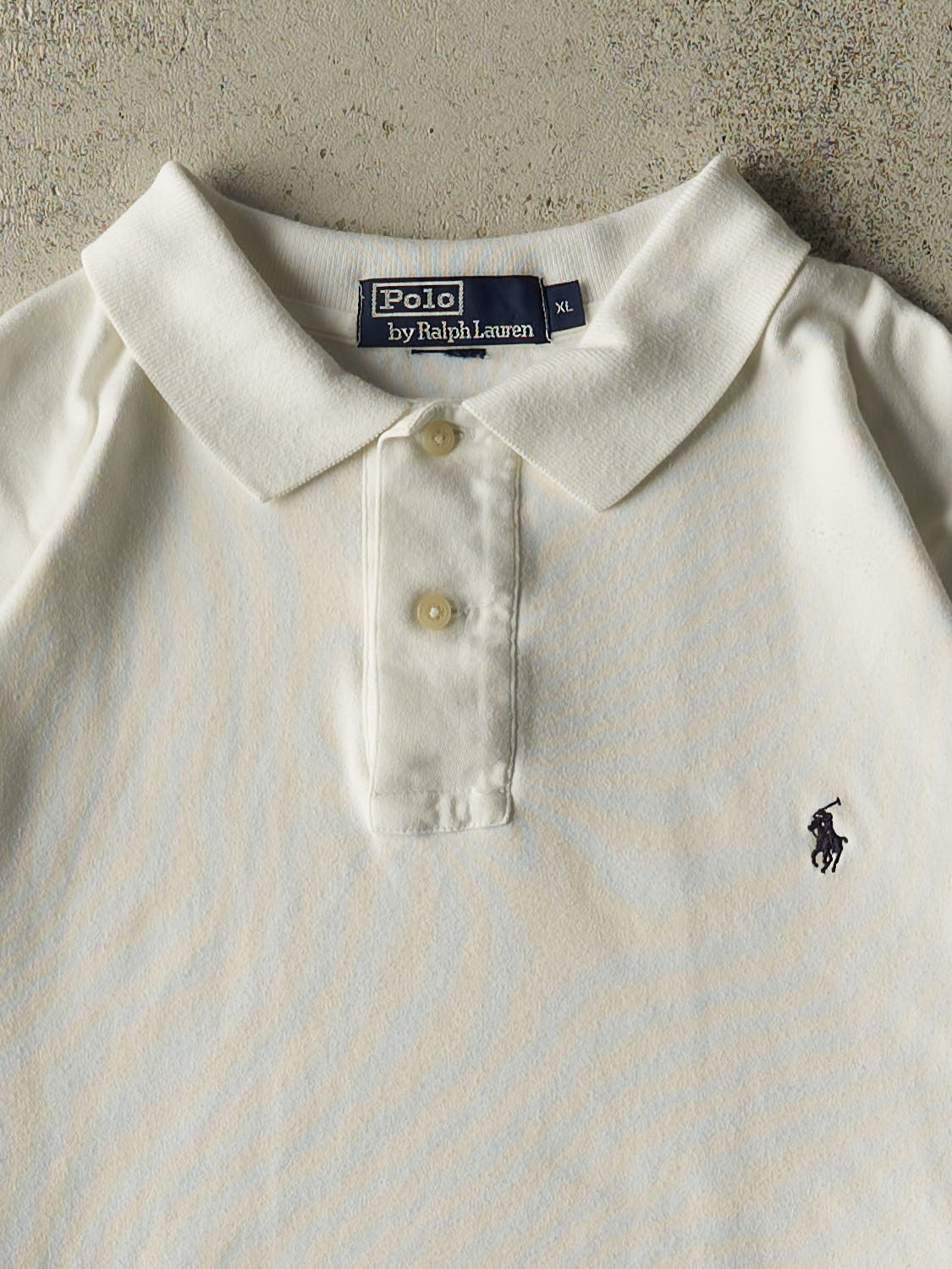 Vintage 90s White Polo Quarter Button Tee (XL/XXL)