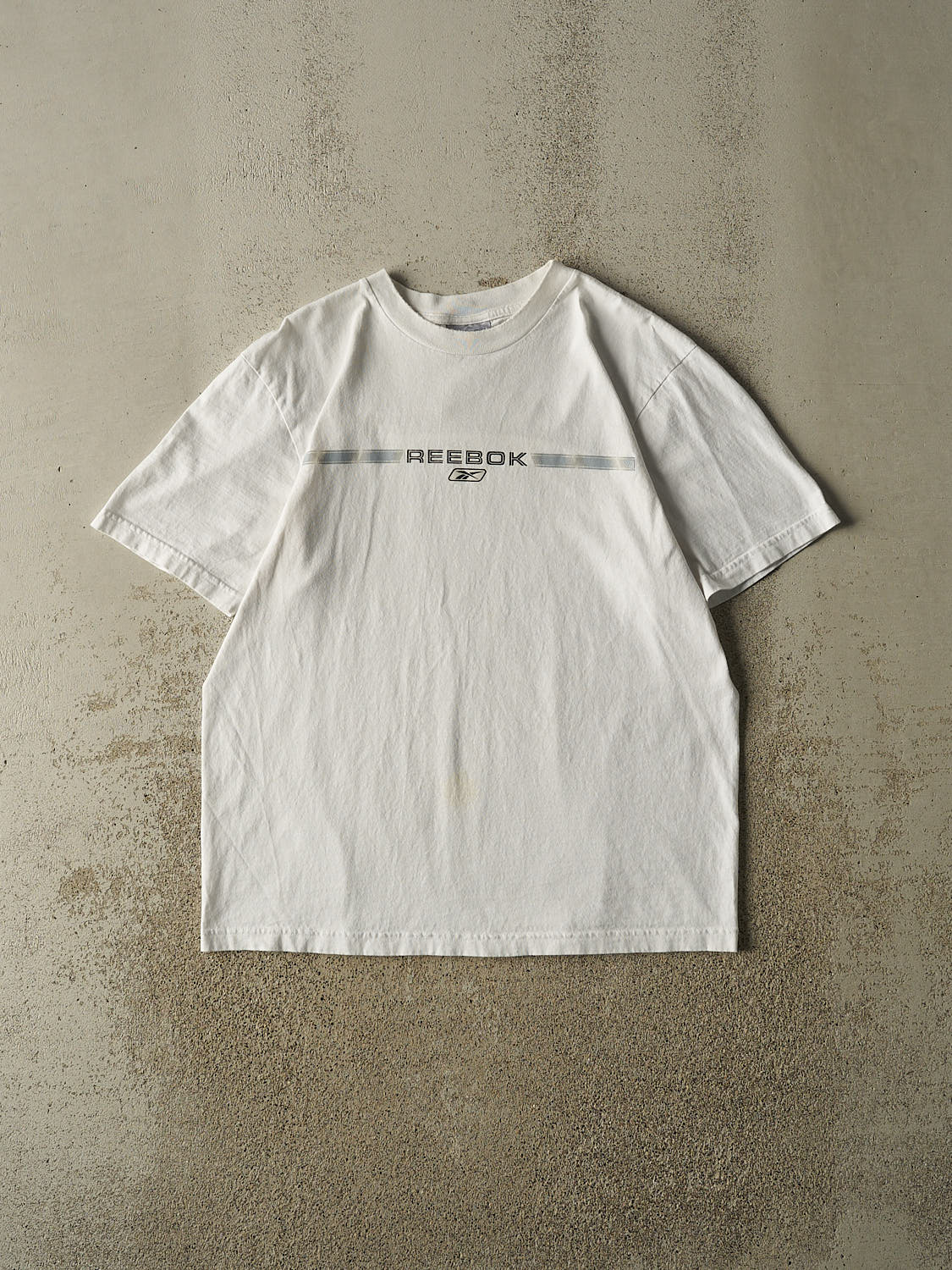 Vintage Y2K White Reebok Logo Tee (L)