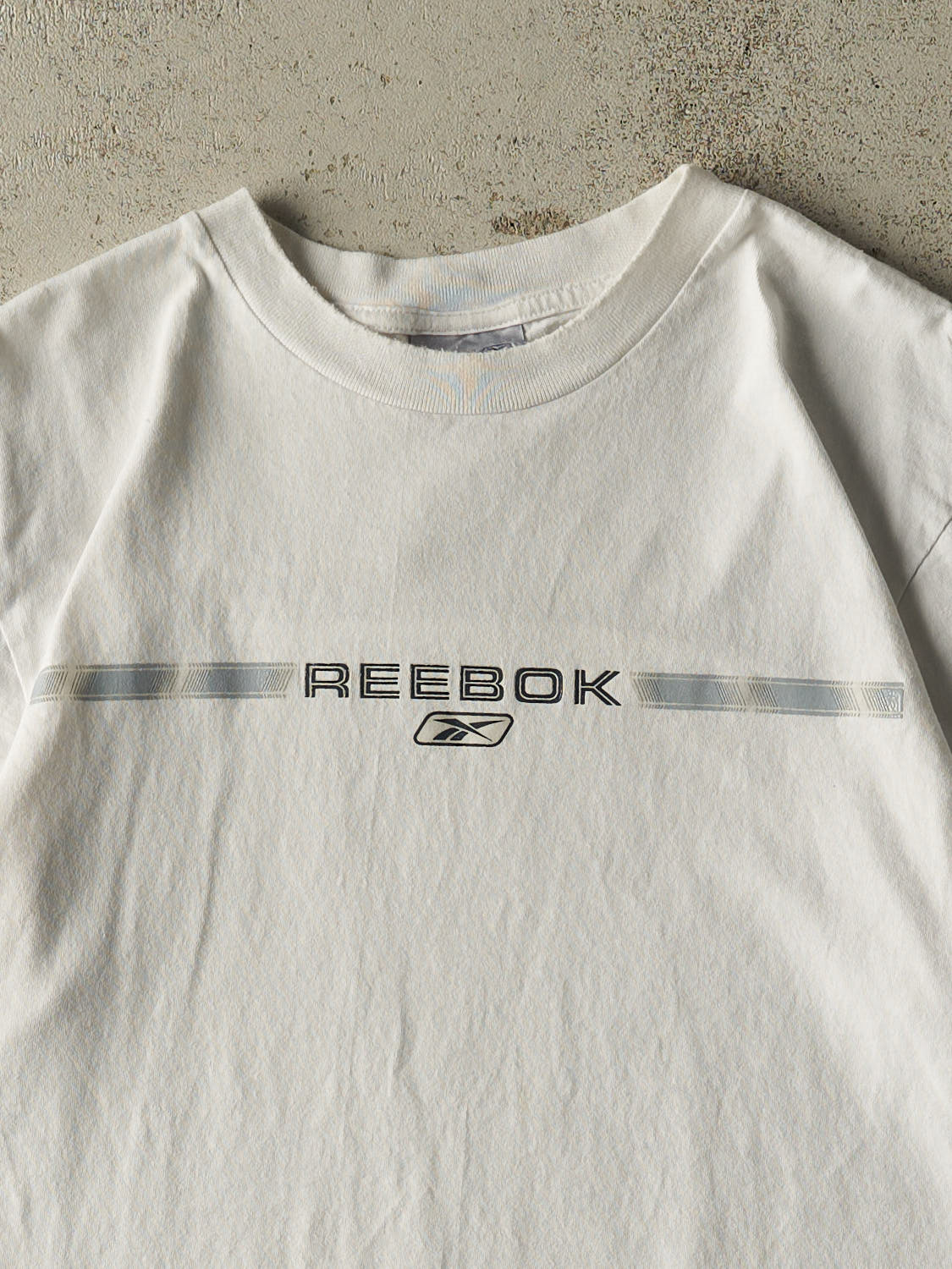 Vintage Y2K White Reebok Logo Tee (L)