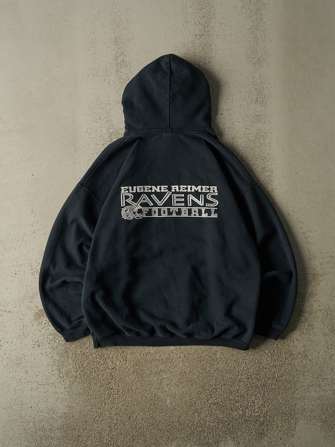 Vintage 90s Black Eugene Ravens Football Hoodie (L)