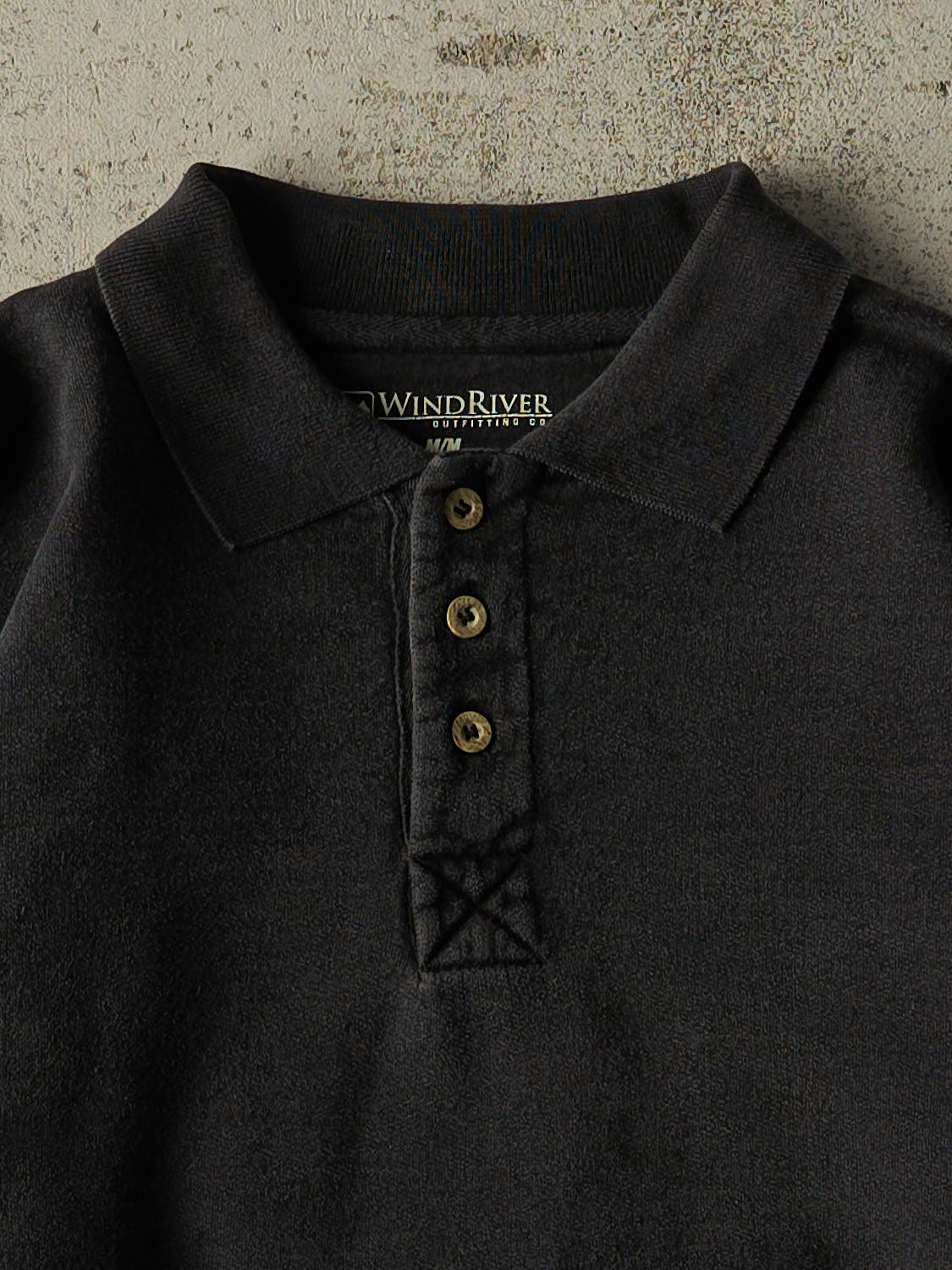 Vintage Y2K Black Wind River Quarter Button Sweater (M/L)