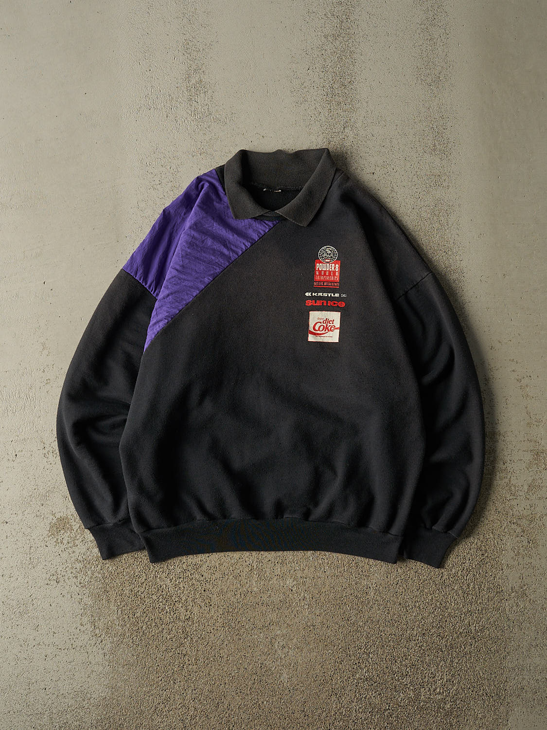 Vintage 91' Black Powder 8 National Ski Championships Collared Crewneck (L)