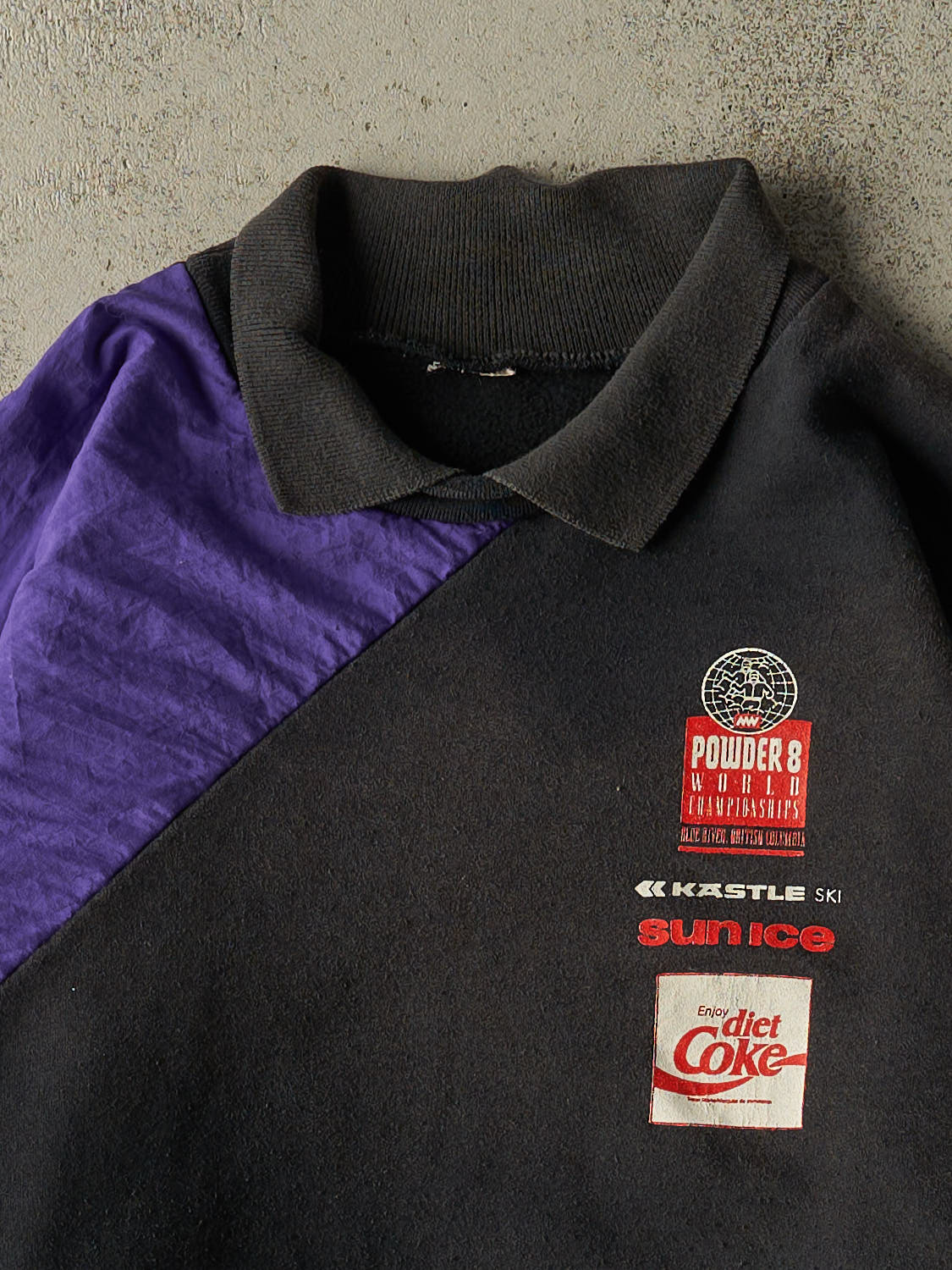 Vintage 91' Black Powder 8 National Ski Championships Collared Crewneck (L)