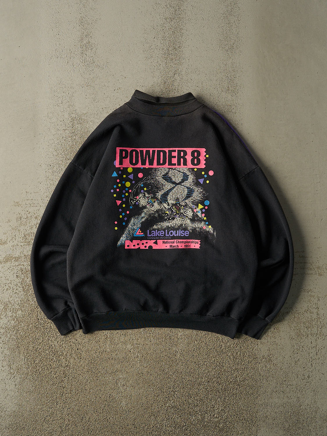 Vintage 91' Black Powder 8 National Ski Championships Collared Crewneck (L)