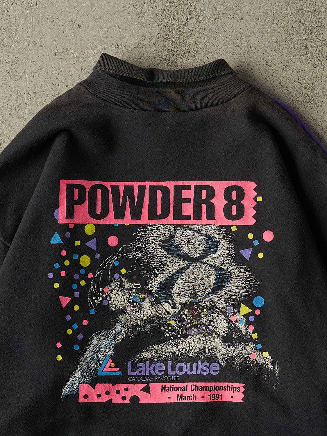 Vintage 91' Black Powder 8 National Ski Championships Collared Crewneck (L)