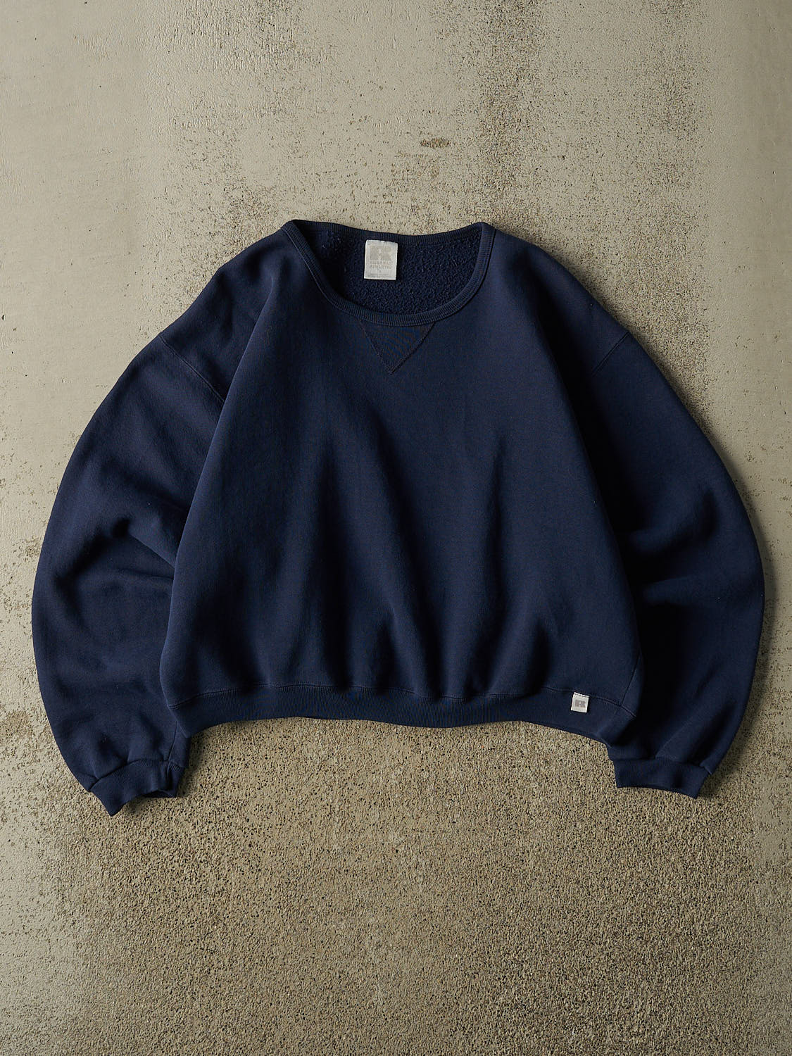 Vintage 90s Navy Blue Russell Athletic Boxy Crewneck (S)
