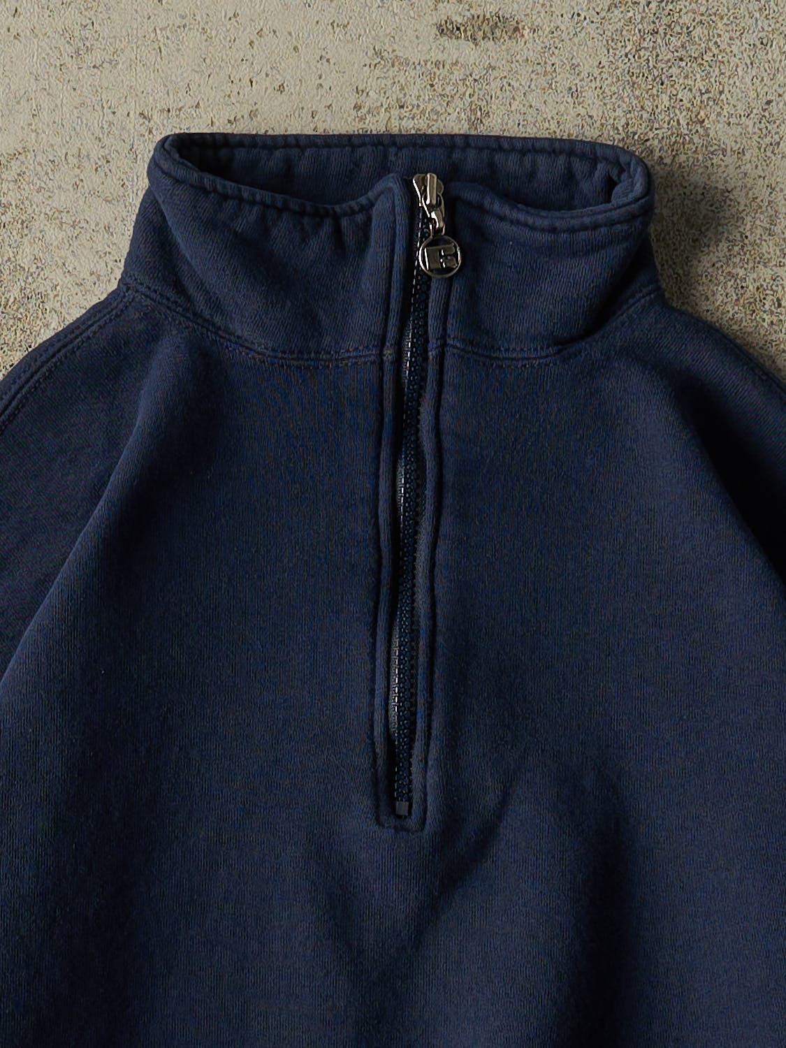 Vintage 90s Navy Blue Russell Athletic Boxy Quarter Zip Sweater (S/M)