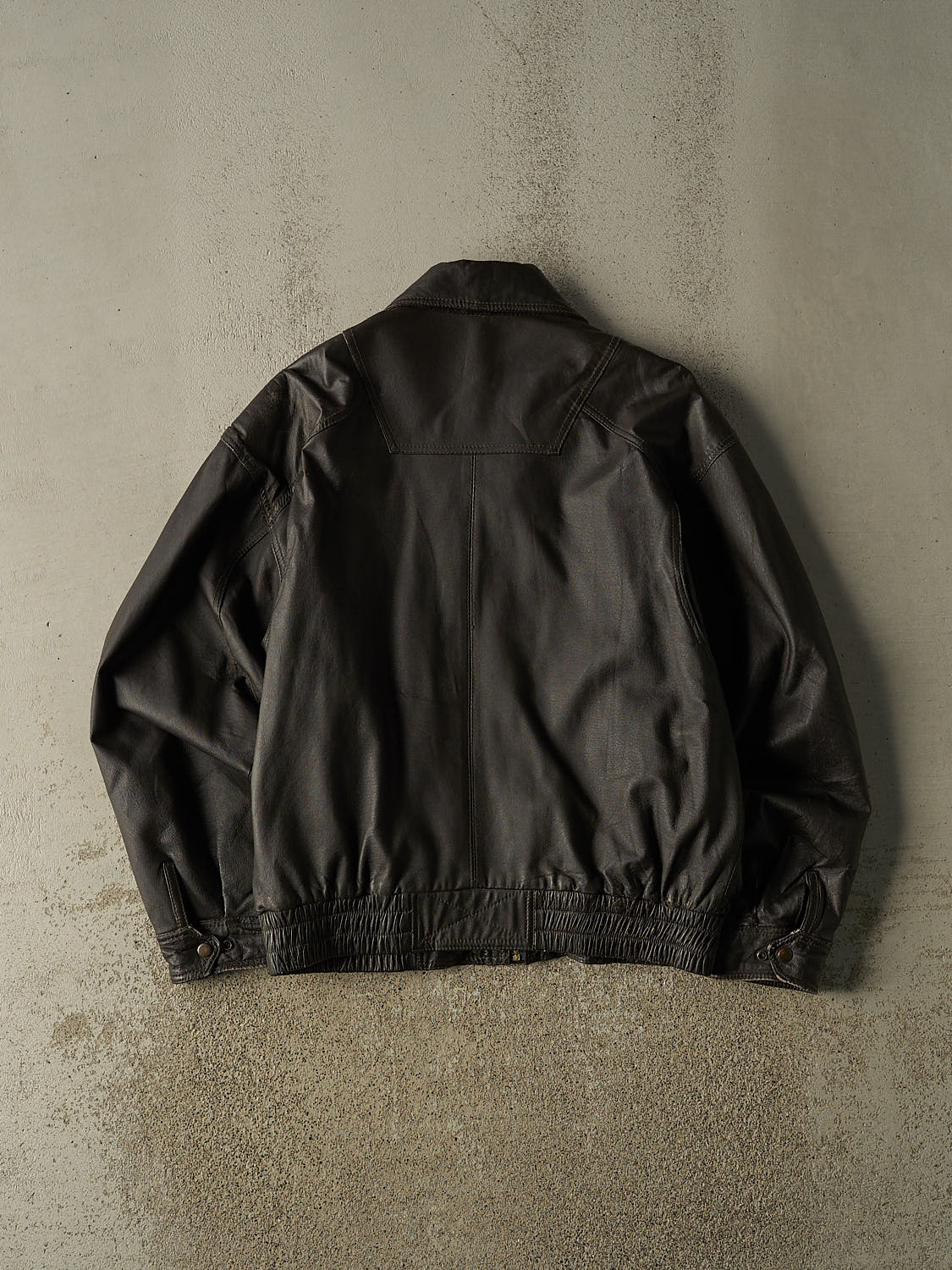 Vintage 90s Brown Leather Bomber Jacket (L/XL)