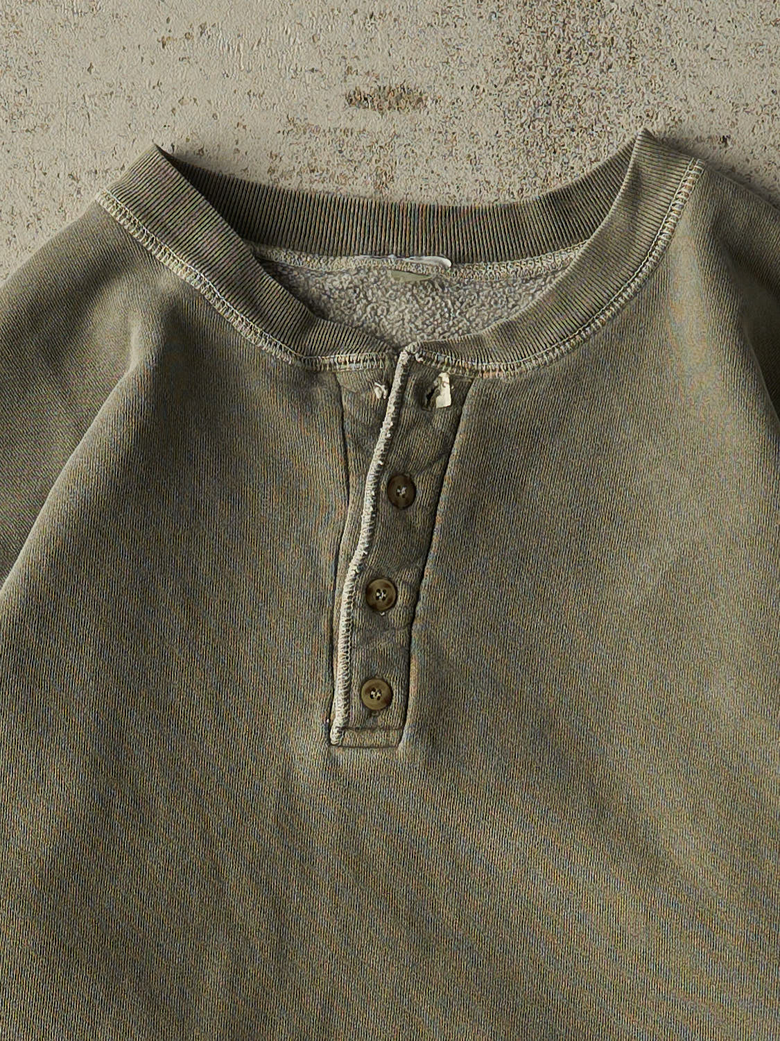 Vintage 90s Washed Green Quarter Button Sweater (M/L)