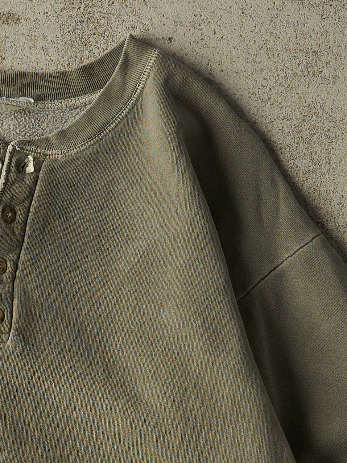 Vintage 90s Washed Green Quarter Button Sweater (M/L)