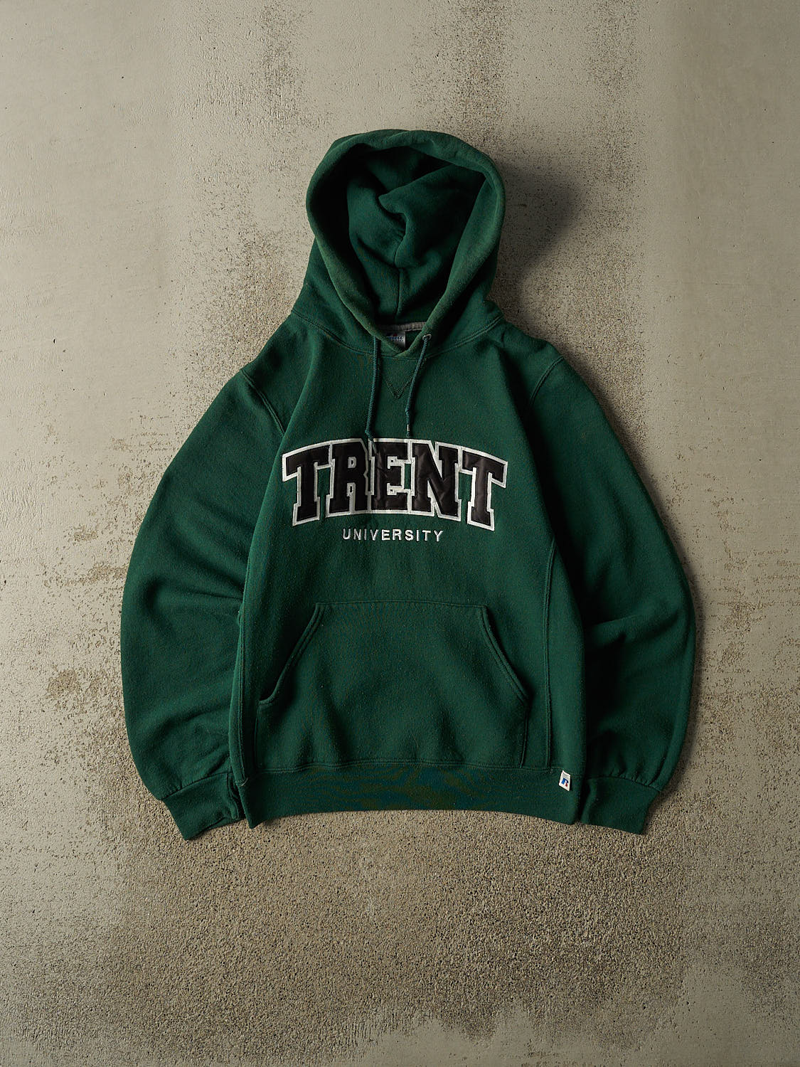 Vintage Y2K Green Russell Athletic Trent University Hoodie (S)