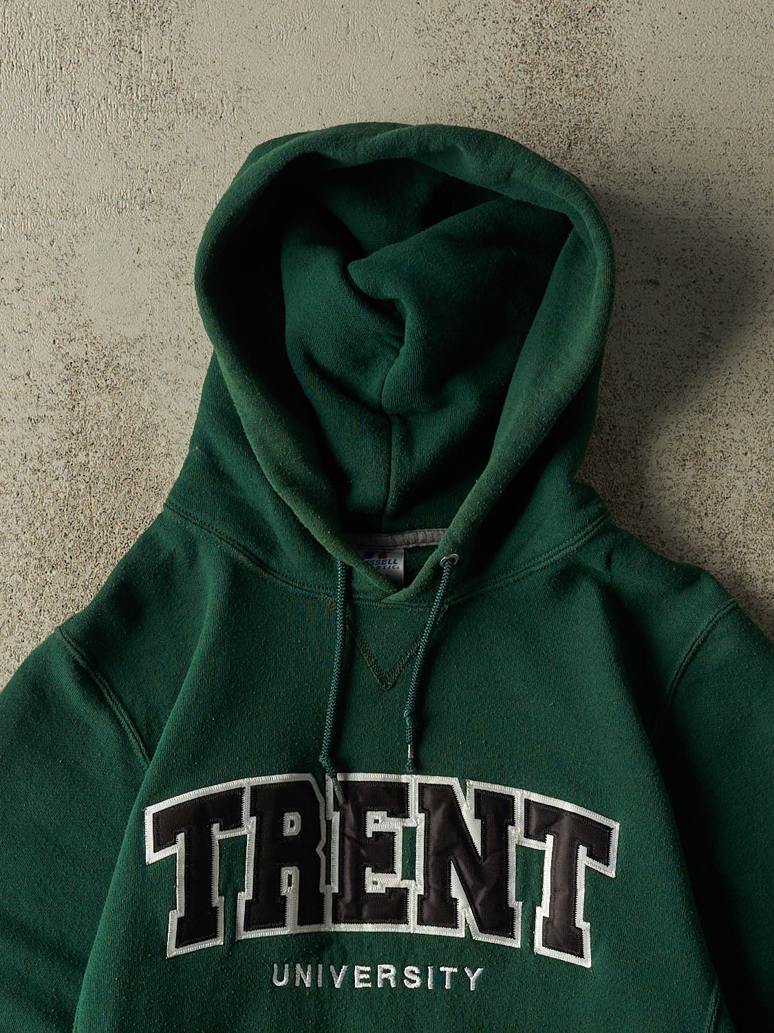 Vintage Y2K Green Russell Athletic Trent University Hoodie (S)