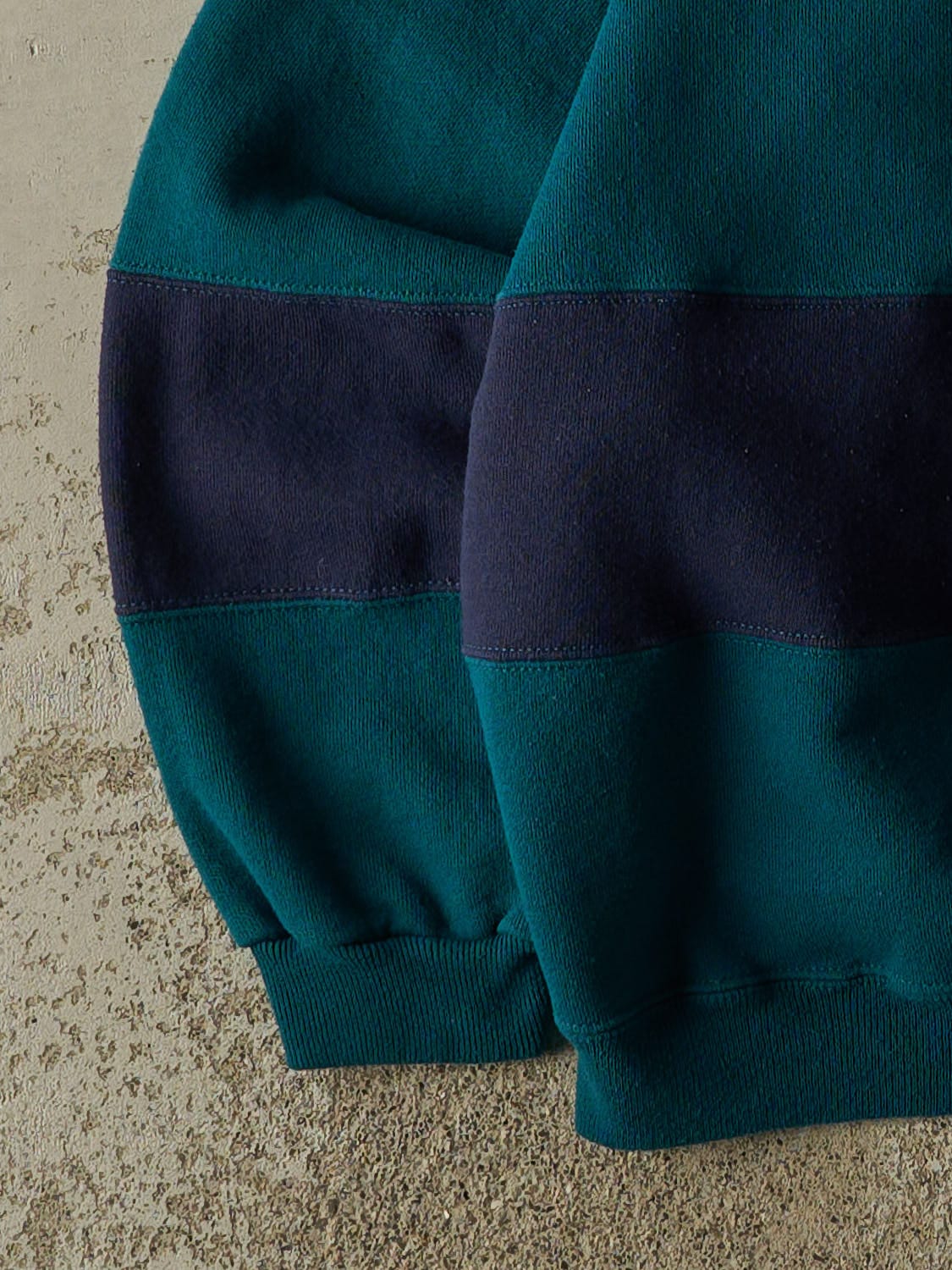 Vintage 80s Teal Boston Striped Crewneck (L/XL)