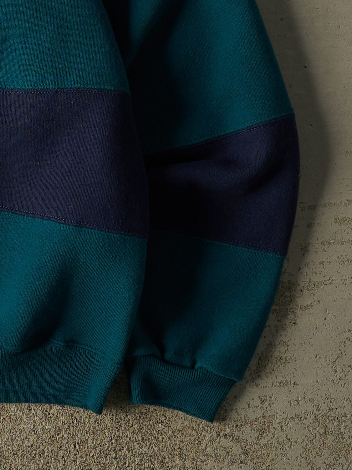 Vintage 80s Teal Boston Striped Crewneck (L/XL)