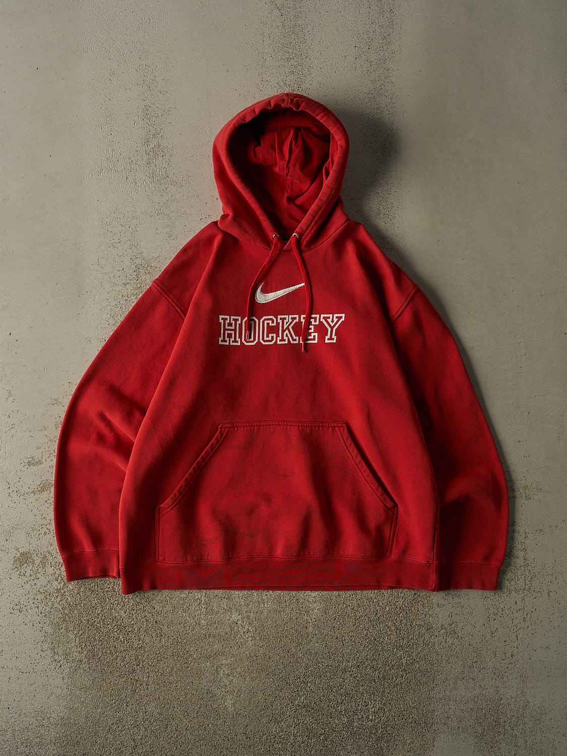Vintage Y2K Red Nike Hockey Embroidered Hoodie (XL/XXL)