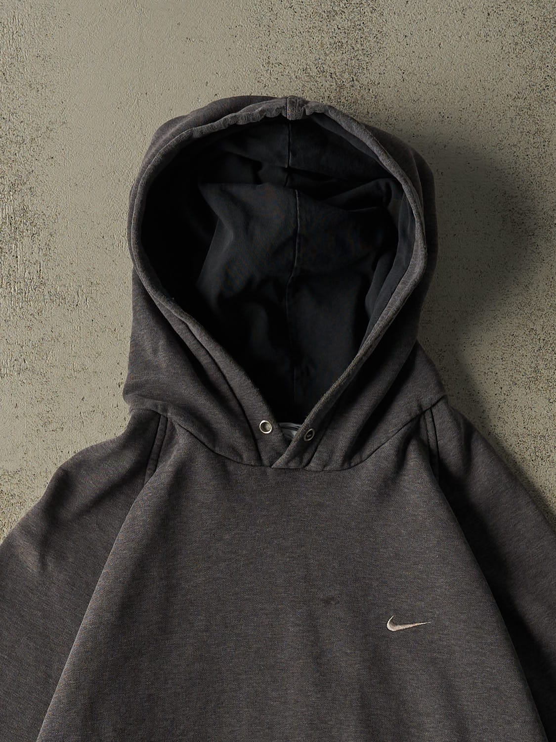 Vintage Y2K Charcoal Grey Nike Swoosh Hoodie (XL/XXL)
