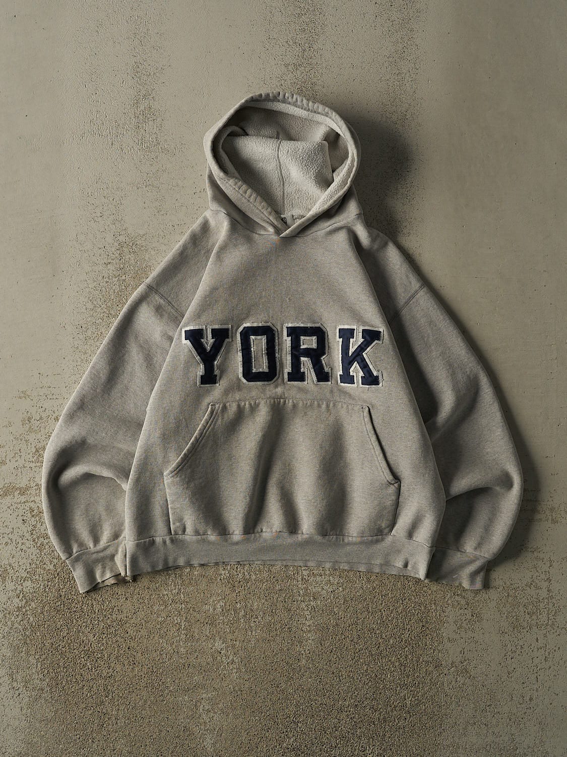 Vintage 90s Grey York University Embroidered Hoodie (S/M)
