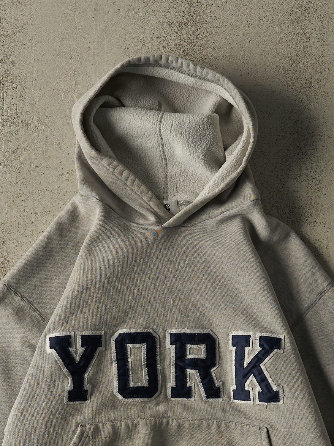 Vintage 90s Grey York University Embroidered Hoodie (S/M)