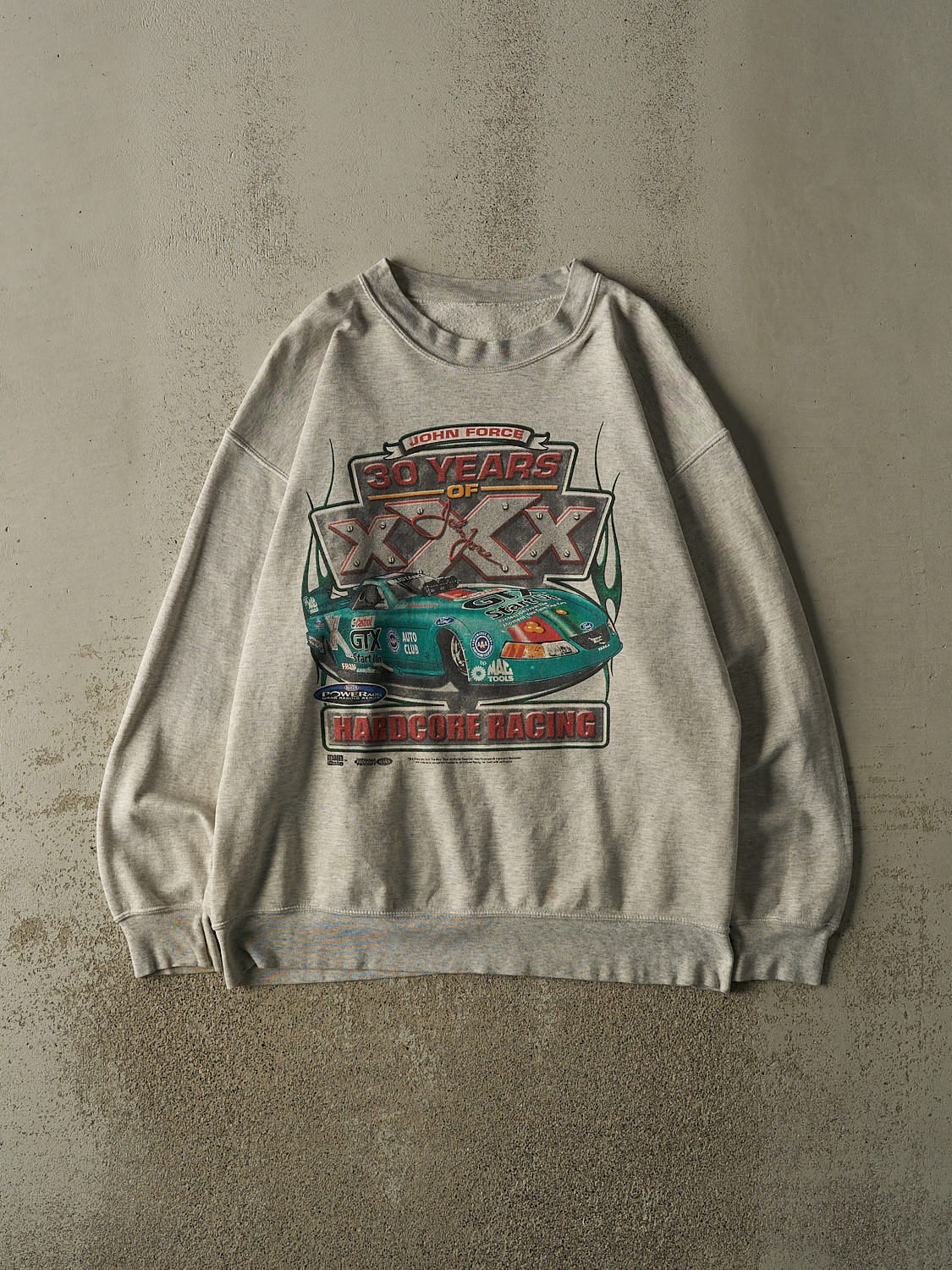 Vintage 05' Heather Grey John Force Racing Crewneck (XL/XXL)